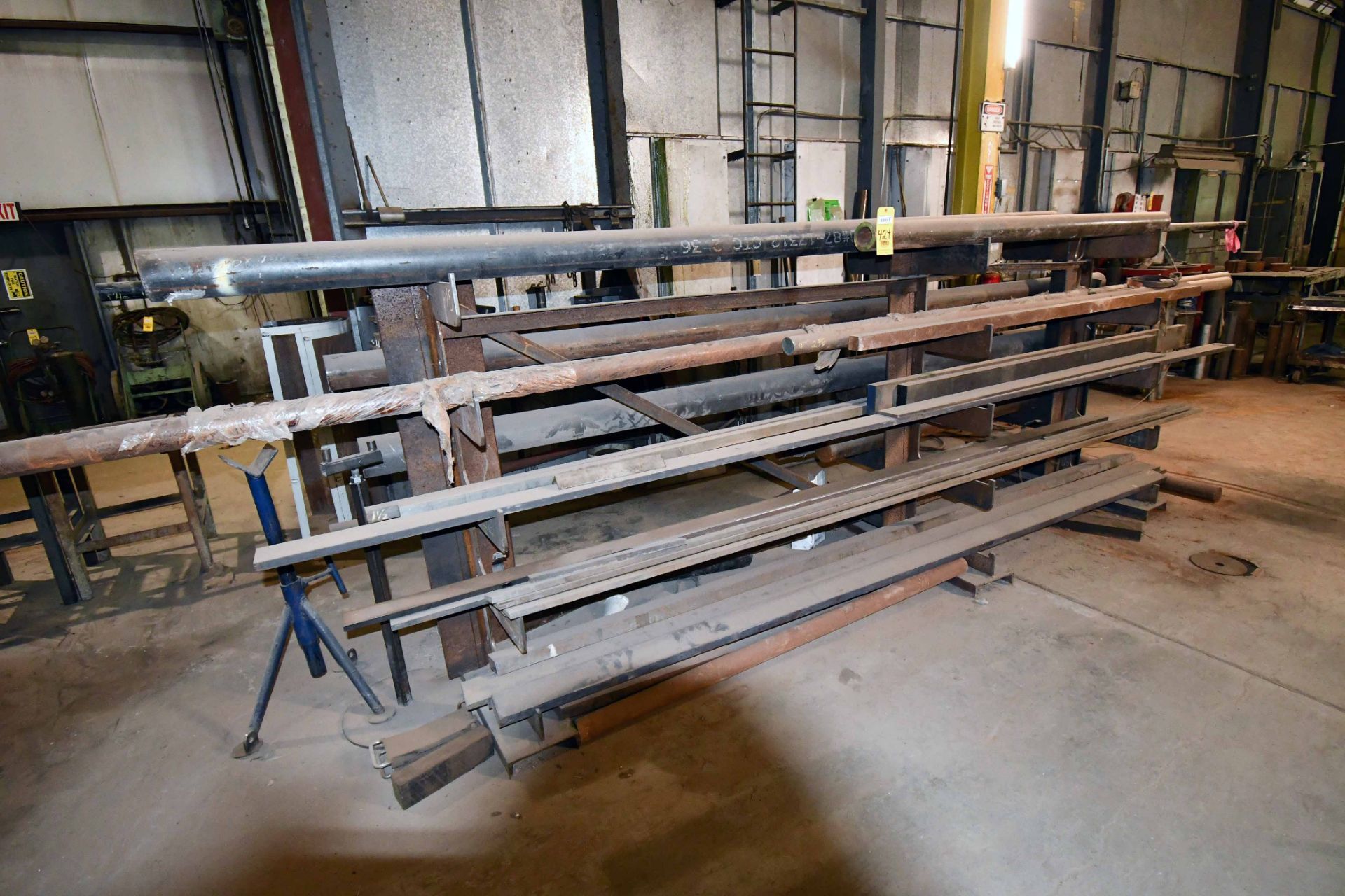 RACK, w/ round barstock, flat barstock, thick wall pipe