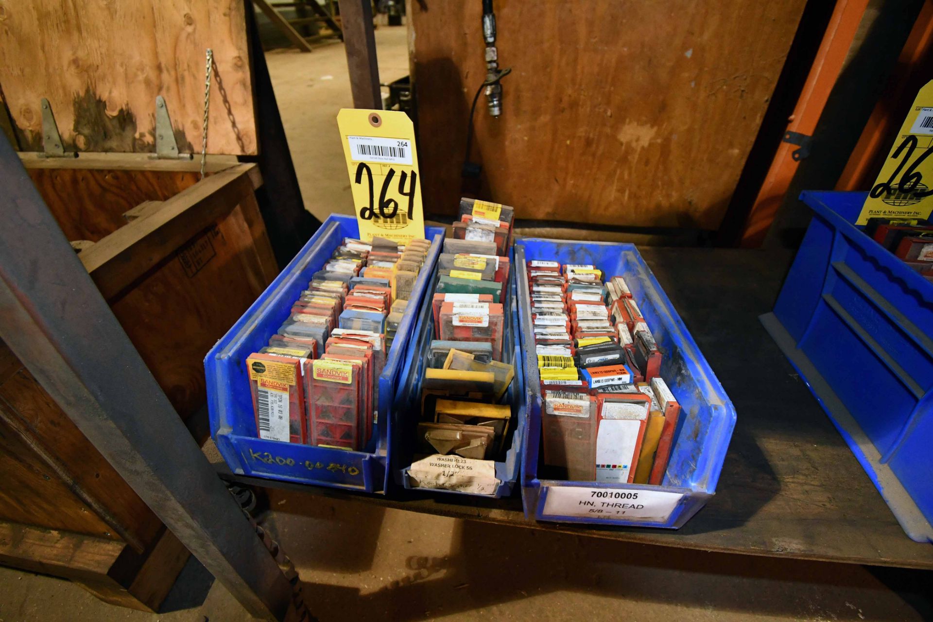 LOT OF CARBIDE INSERTS (in plastic bins)