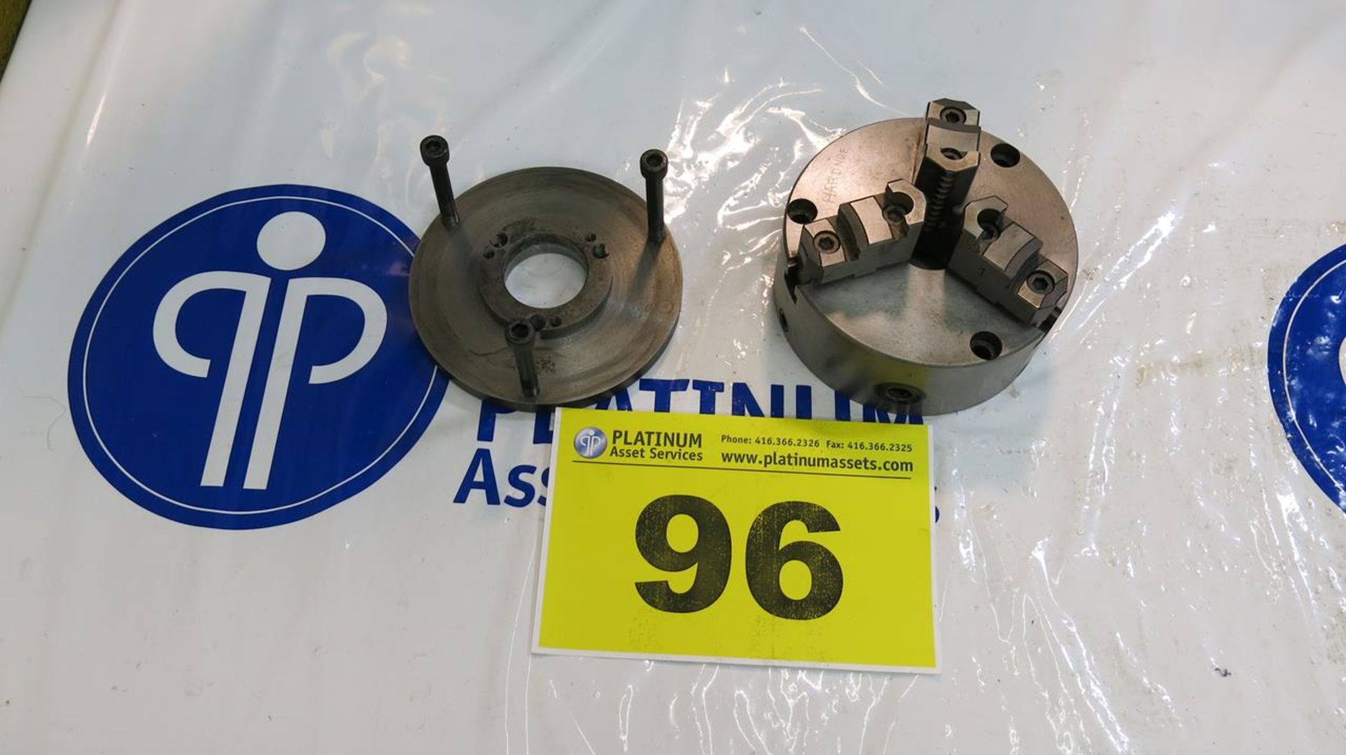 HARDINGE, SUPER PRECISION 3 JAW CHUCK WITH ADAPTER PLATE