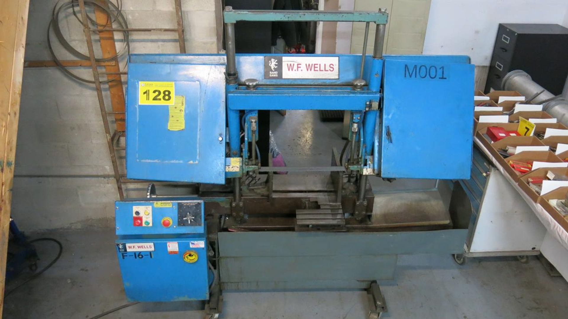 W.F. WELLS CO., F-16-1, BANDSAW, SEMI-AUTOMATIC, HYDRAULIC FEED, 20" W X 16" H, MAX CAP MANUAL