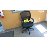 BLACK, MESH, MID BACK, OFFICE CHAIR ON CASTERS, (LOCATION 1)