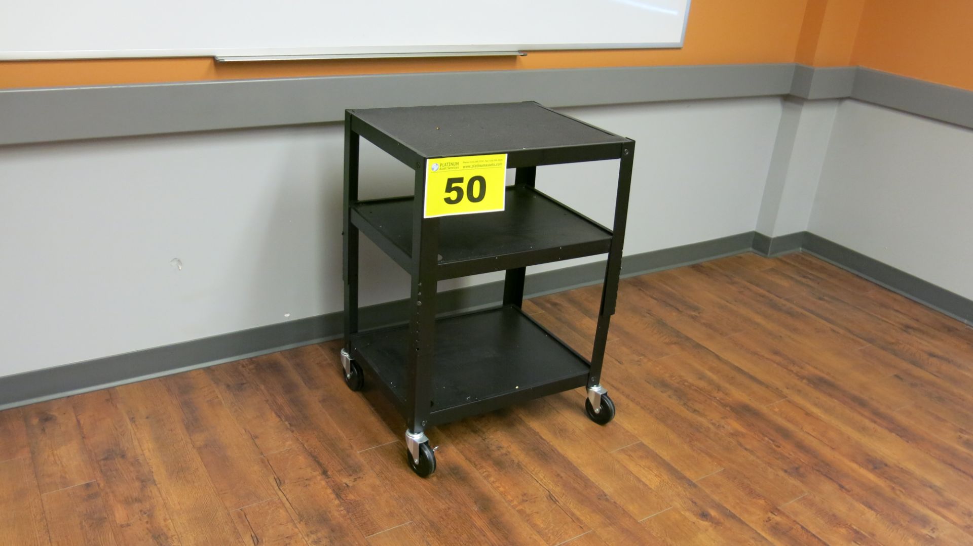 METAL, AV CART, CASTER MOUNTED, DIMENSIONS (L,W,H), 2' X 2' X 3', (LOCATION 1)