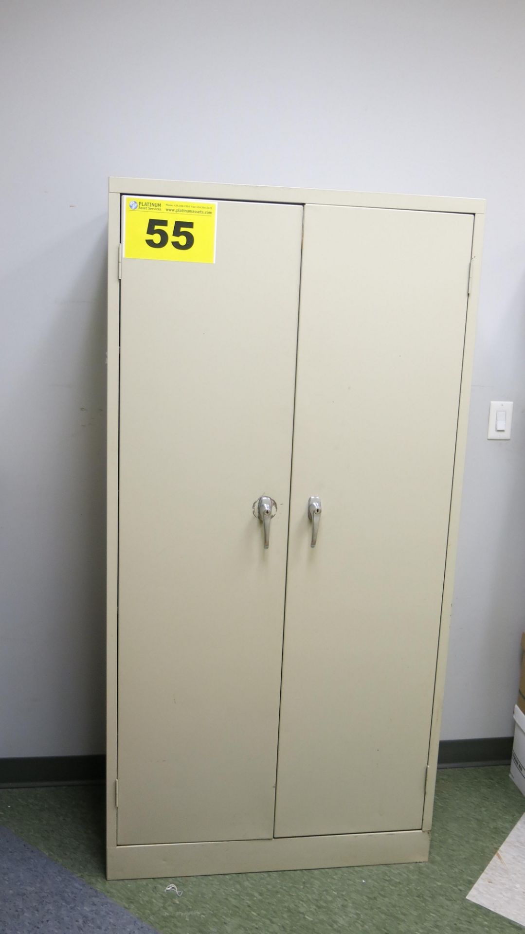 ULINE, 2-DOOR, BEIGE, 4 SHELF, METAL STORAGE CABINET, DIMENSIONS (L,W,H) 3' X 18" X 6' , (CABINET