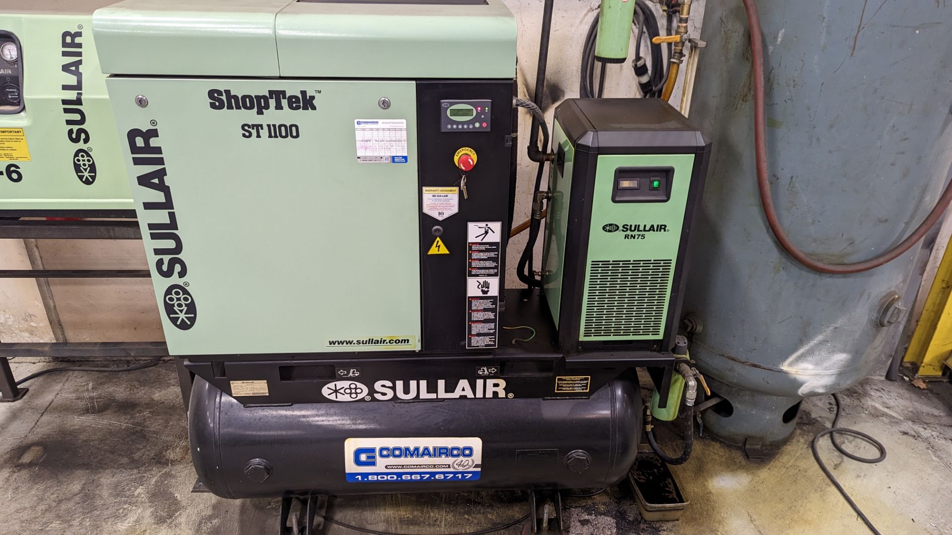 2014, SULLAIR, ST 1109, 15 HP, TANK MOUNTED, ROTARY SCREW AIR COMPRESSOR