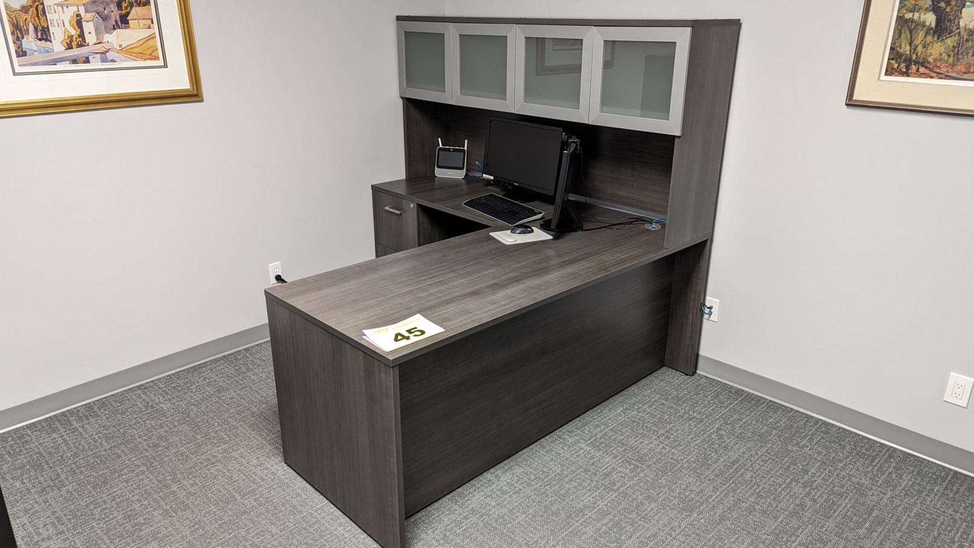 GLOBAL, L-SHAPED, WORKSTATION WITH HUTCH (DESK ONLY), DESK 6' X 6', 30" W, 30" H