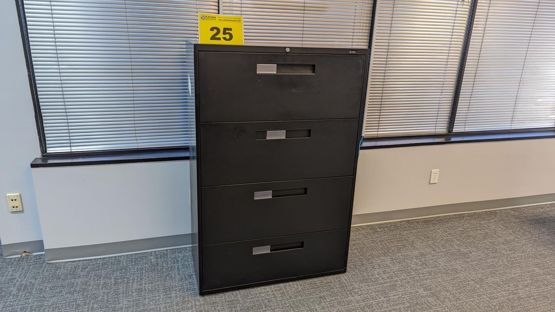 GLOBAL, 4-DRAWER, BLACK, METAL, LATERAL FILING CABINET