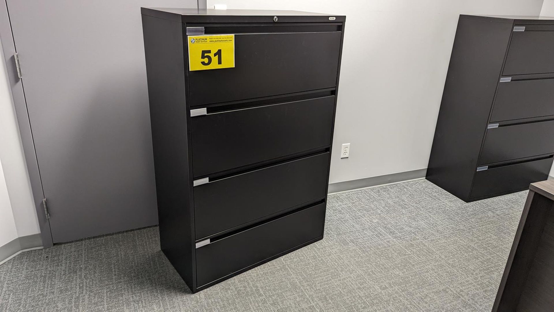 ULINE, 4-DRAWER, BLACK, LATERAL FILING CABINET