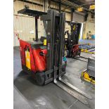 STAND-UP ELECTRIC FORKLIFT, RAYMOND MDL. DSS-350, 3,500 lb. cap., 2-stage mast, approx. 188" max.