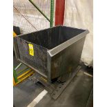 TILTING DUMP HOPPER, 26"W. x 47"L. x 33" dp., rolling