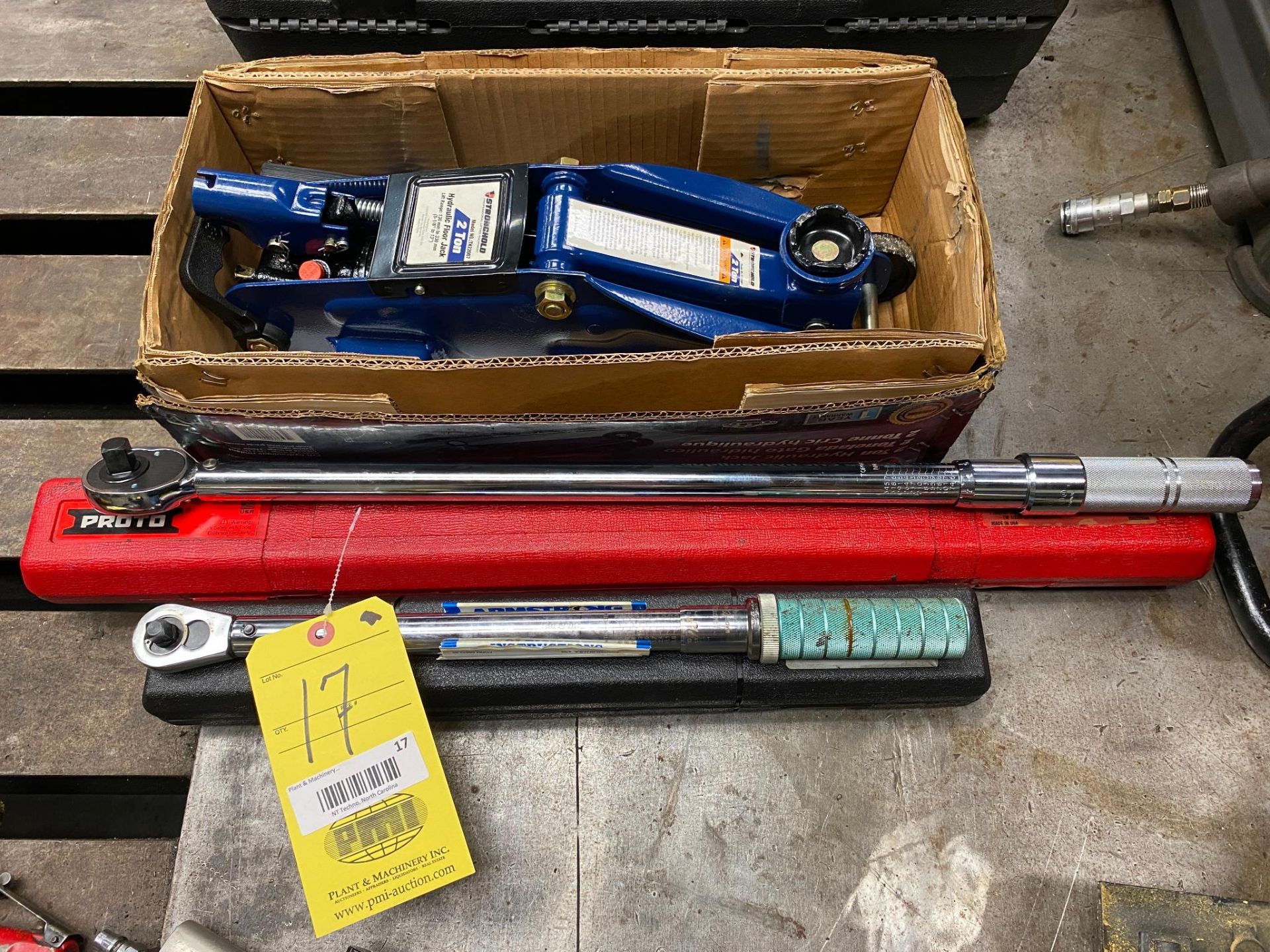 LOT CONSISTING OF: (1) Proto 1/2" drive ratchet head, micrometer torque wrench, Mdl. 6014C & (11)