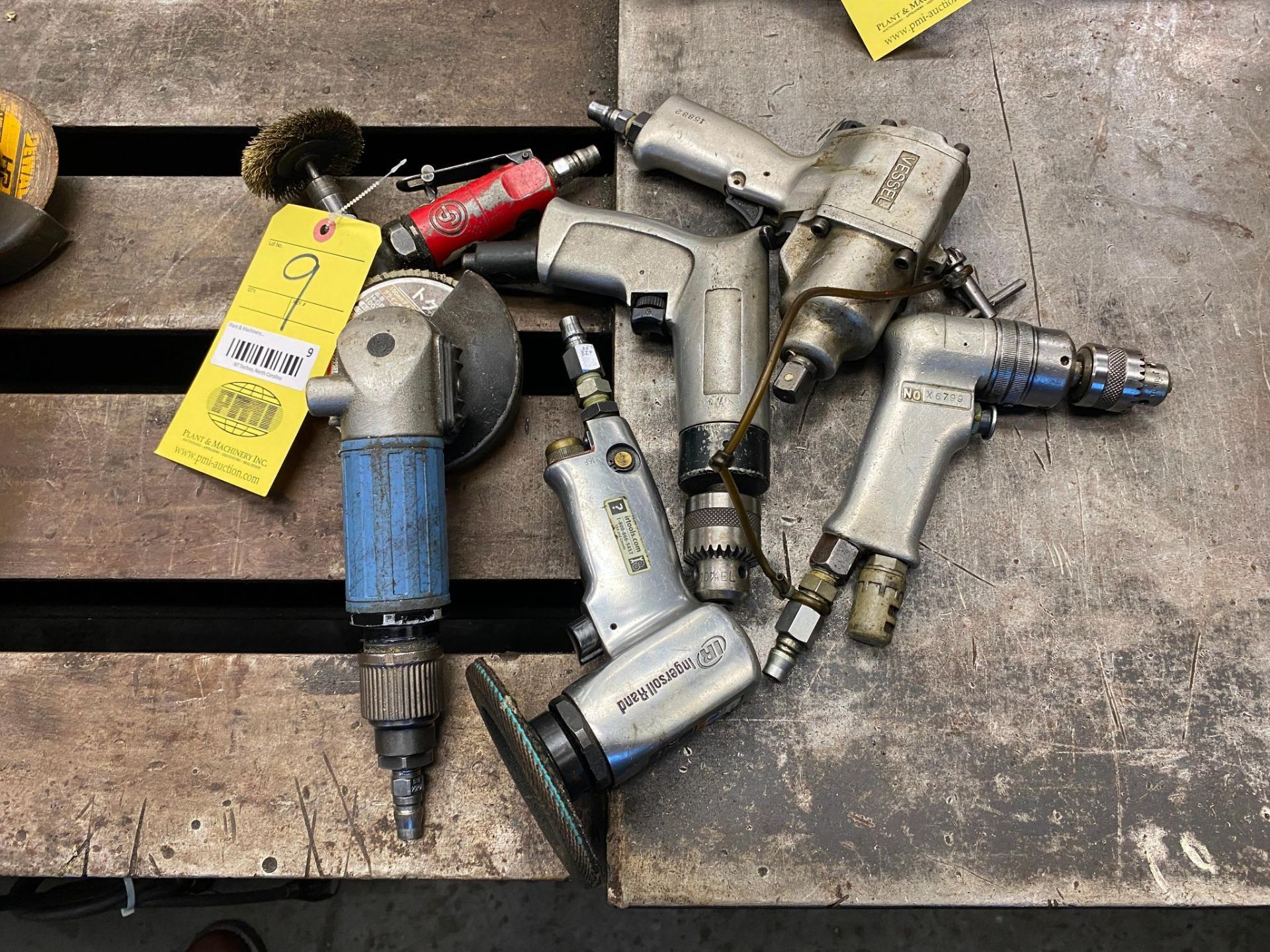 LOT CONSISTING OF: approx. (5) pneumatic tools, grinders, impact wrench & right angle drill