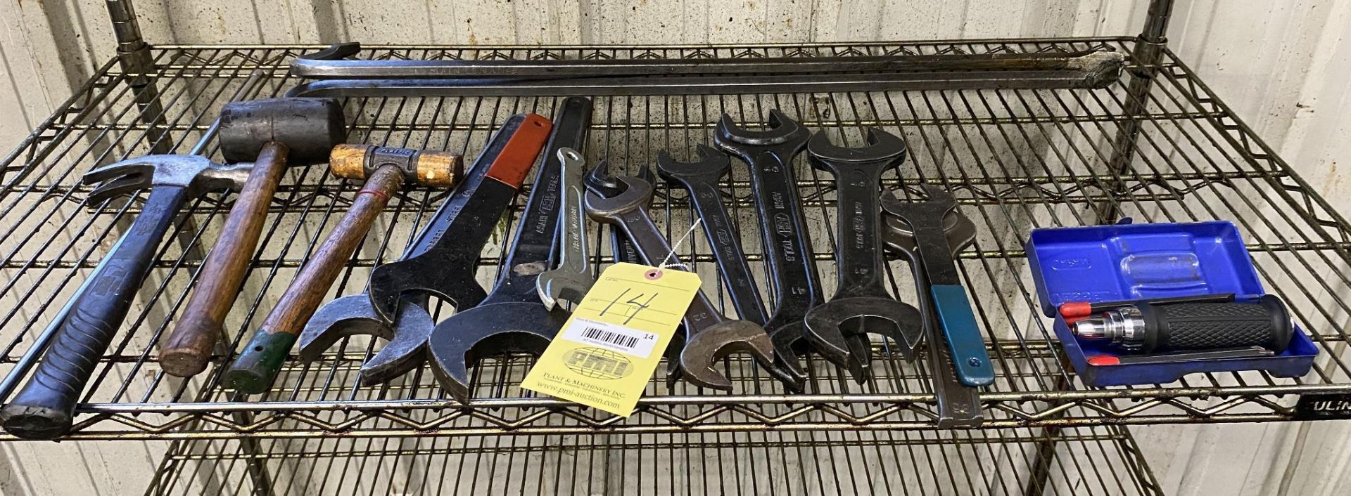 LOT CONSISTING OF: open end wrenches, hammers & pry bars