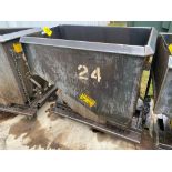 TILTING DUMP HOPPER, 26"W. x 47"L. x 33" dp., rolling