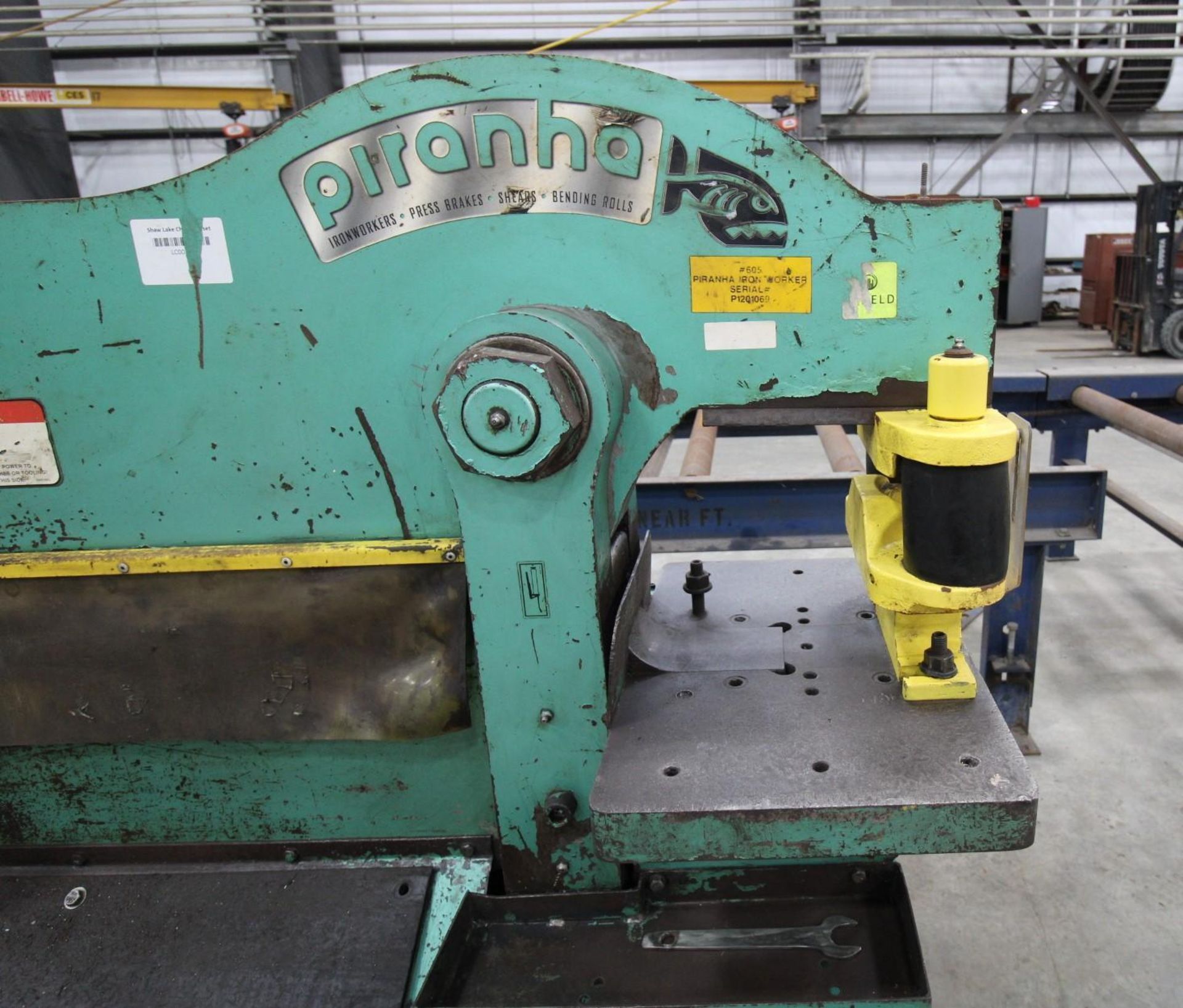 IRONWORKER, PIRANHA P120, 120 Ton Punch, 6” x 6” x 5/8” Angle, 2” Round Bar, 1” x 12”, ¾” x 18”, ½” - Image 7 of 9