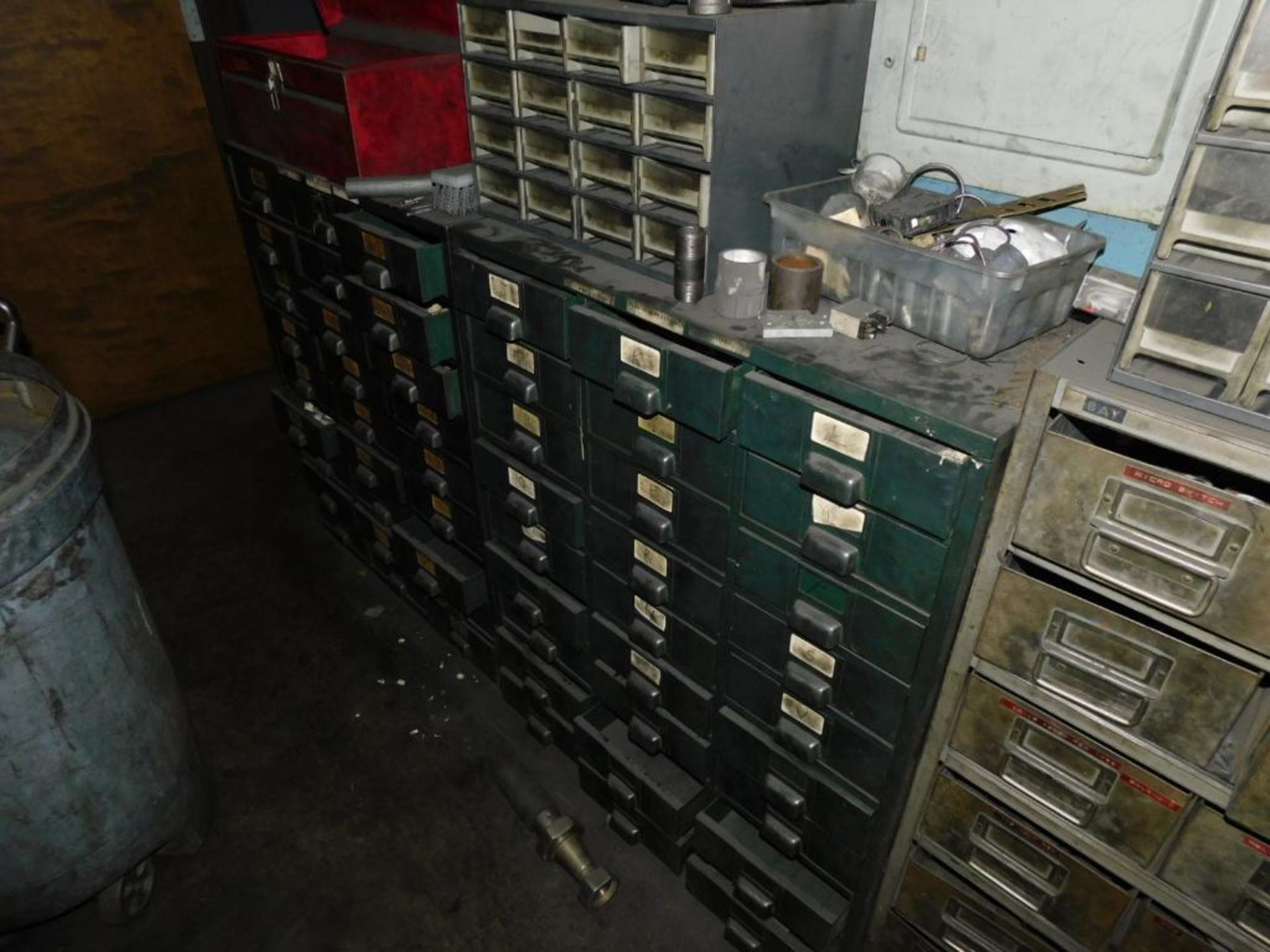 LOT: Contents of Upstairs Parts Department: Large Quantity Machine Parts, Electronics, Hardware, Bui - Image 11 of 33