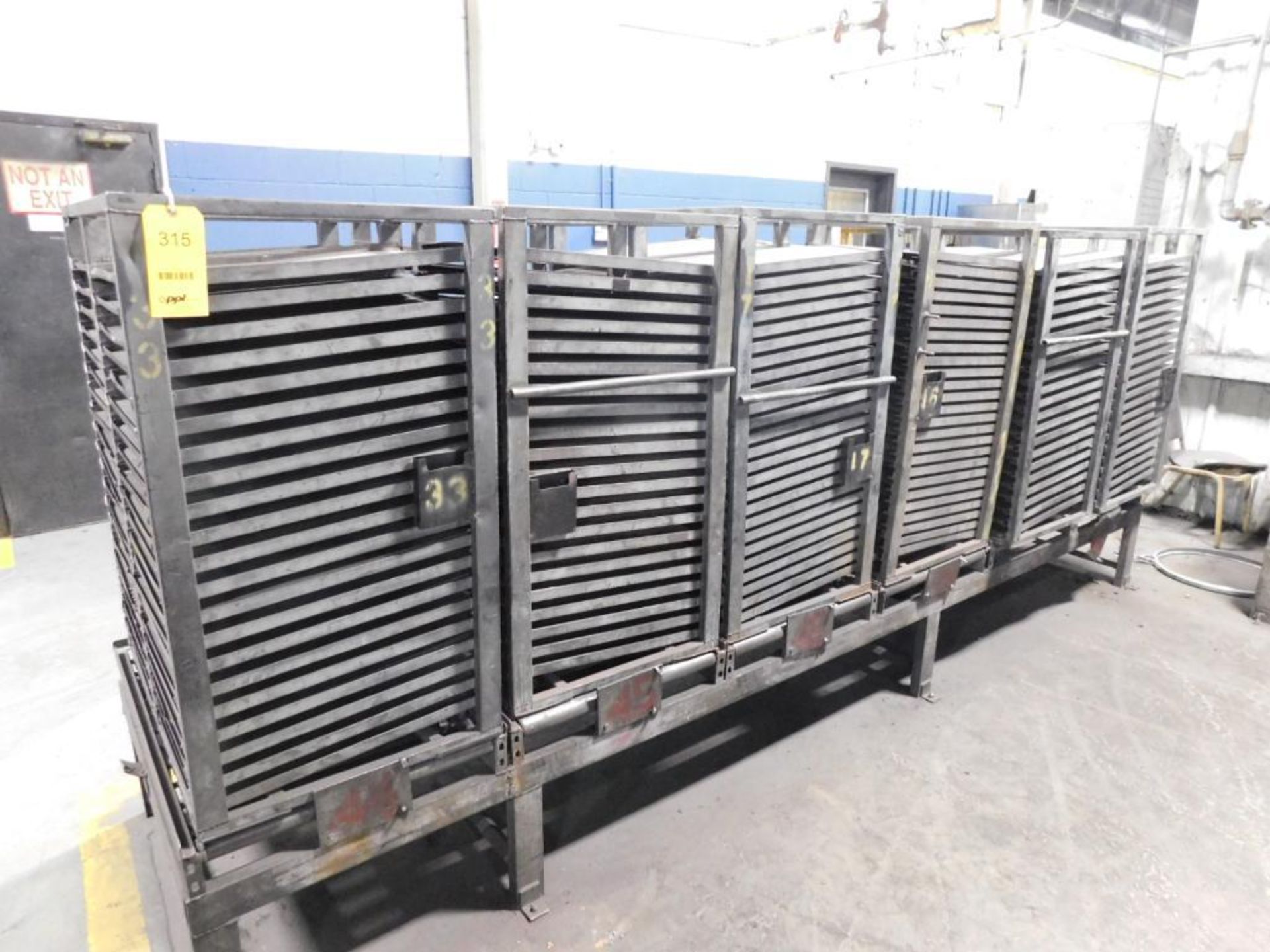 LOT: (4) Roller Stands w/(16) Tray Racks