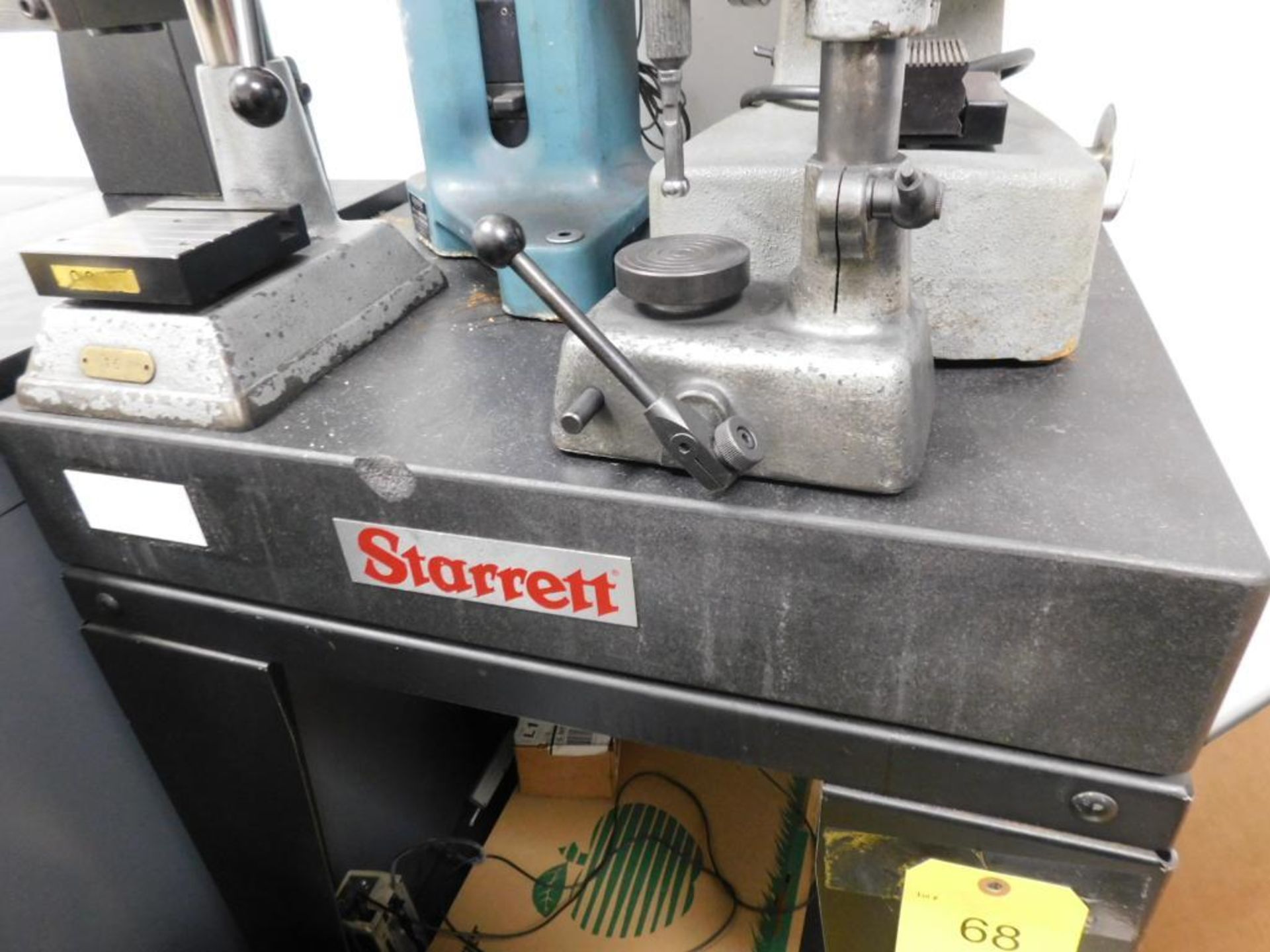 LOT: Assorted Starrett 18" x 24" Surface Plates w/Bosch & Lomb DR-25B Gauge, Indicator Stands, and S - Image 5 of 6