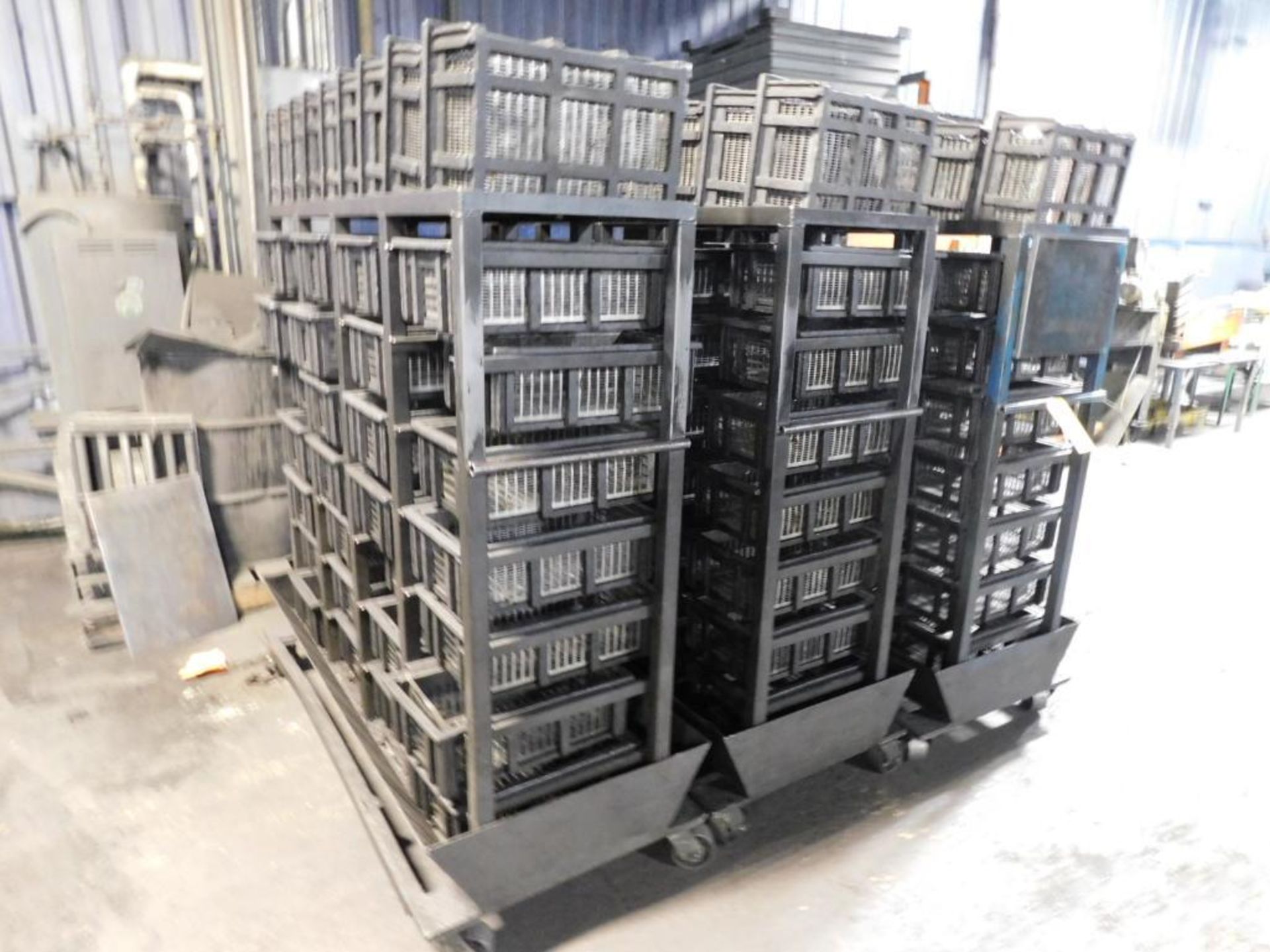 LOT: (3) Heavy Duty Containment Rolling Racks, 59" x 27" at bottom, 59" x 18" at top, 60" tall, w/Ap - Image 2 of 2