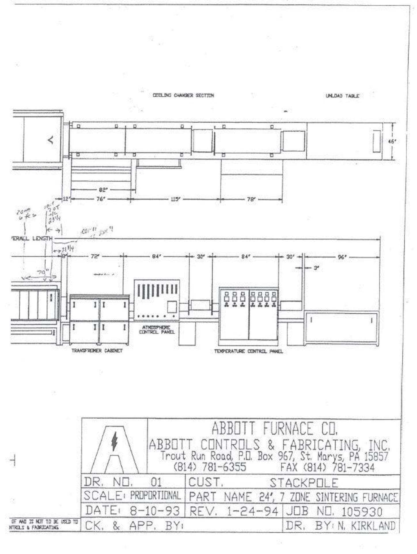 Abbott Electric Belt Sintering Furnace, Model 7ZSCR-24-192 PH3-192 HH4-2400, 24" Belt, 5.5" Over Bel - Image 20 of 20