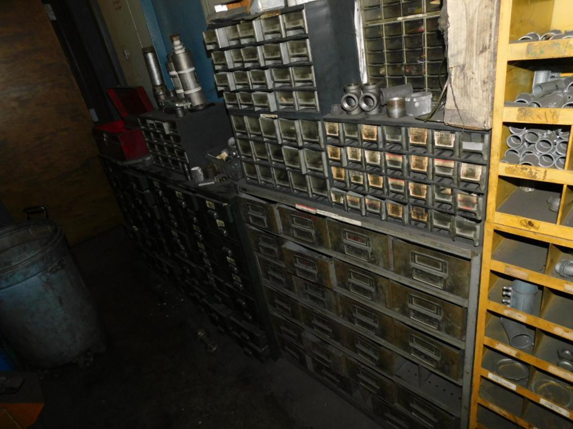 LOT: Contents of Upstairs Parts Department: Large Quantity Machine Parts, Electronics, Hardware, Bui - Image 10 of 33