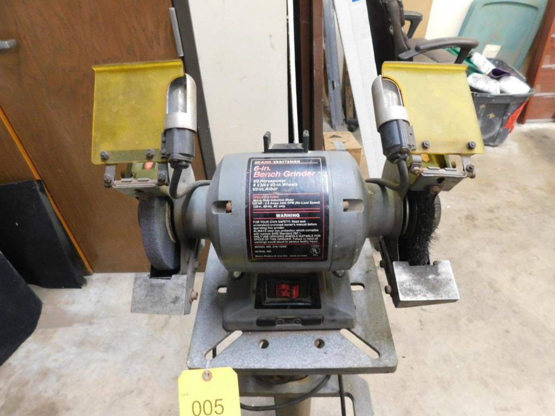 Craftsman 6" Bench Grinder, 1/3 HP - Image 3 of 4