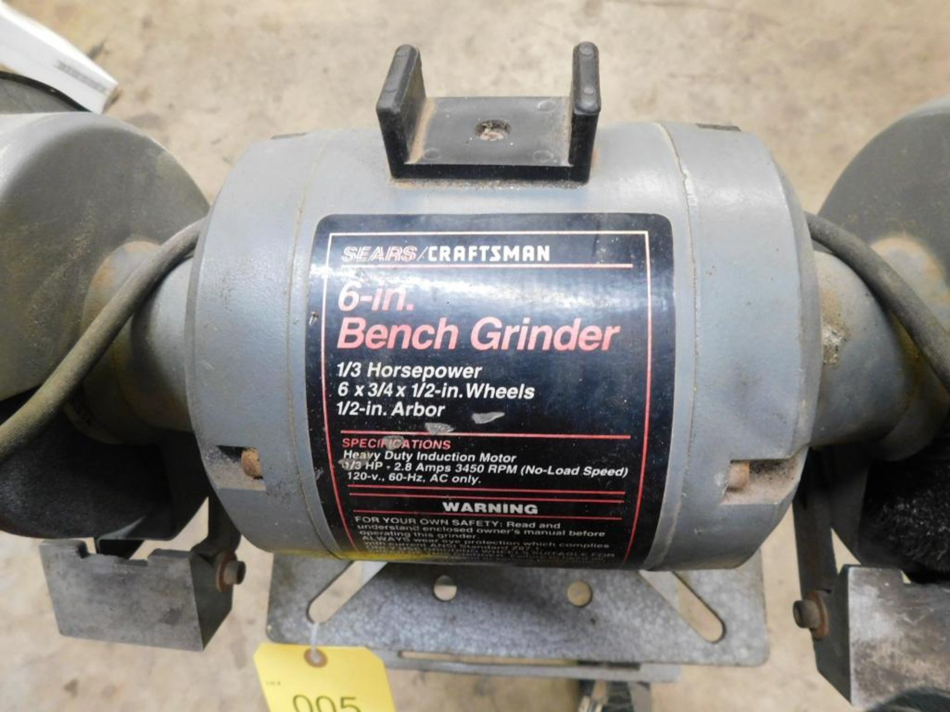 Craftsman 6" Bench Grinder, 1/3 HP - Image 4 of 4