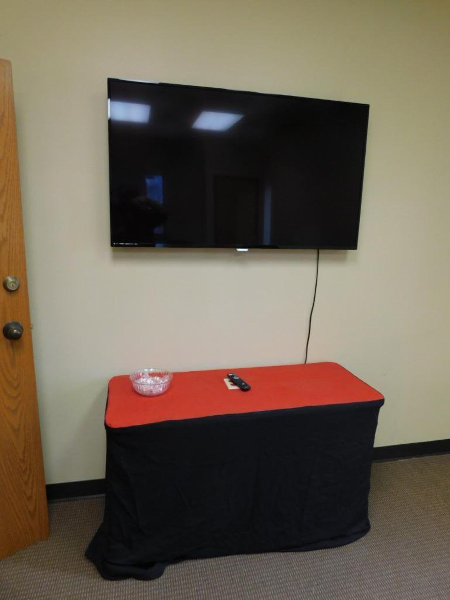 LOT: Contents of Conference Room: 8' Conference Table, (6) Office Chairs, 55" Phillips TV - Image 2 of 2