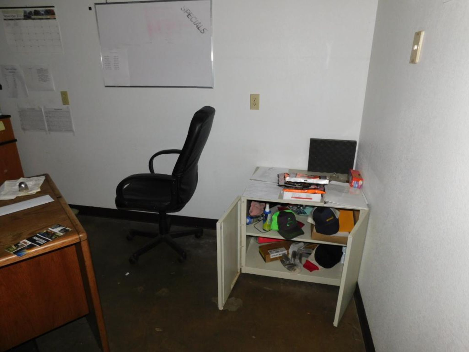 LOT: Contents of (2) Offices: 55" Element TV, (3) Desks, (9) Chairs, (4) White Boards, Filing Cabine - Image 4 of 9