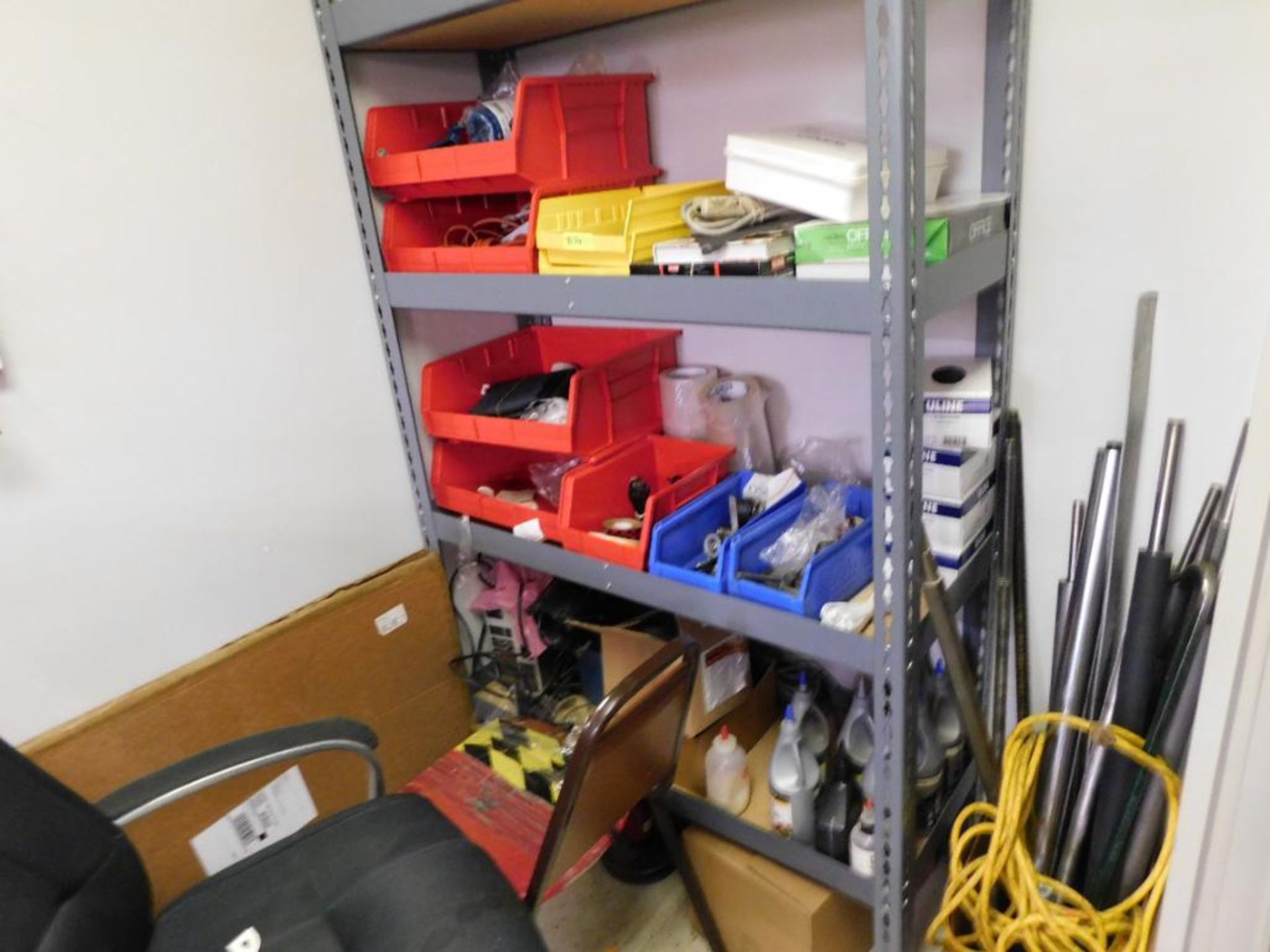 LOT: Contents of Office: Steel Cabinets, (2) Desks, File Cabinets, Assorted Hand Tools, Safety Suppl - Image 6 of 6
