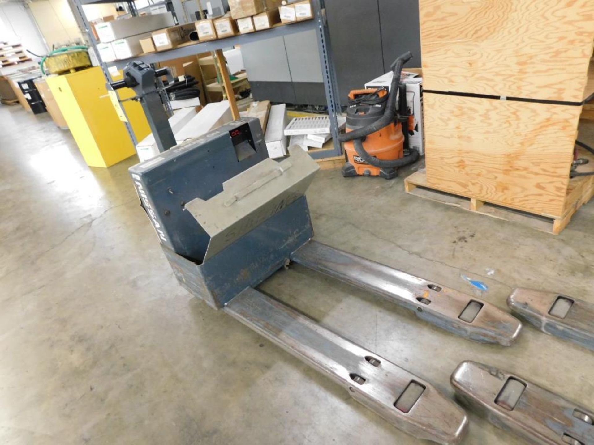 LOT: (2) Repairable Nissan EWPN45 Electric Walk Behind Pallet Jacks, 4500 lb. cap., AS, IS - Image 2 of 3