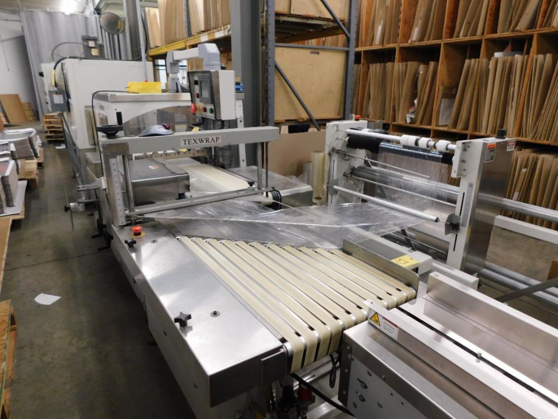 Line: 2005 Texwrap Automatic Side Seal THFC10 Shrink Wrapper w/Lugged Infeed Conveyor-Texwrap T1233- - Image 6 of 12