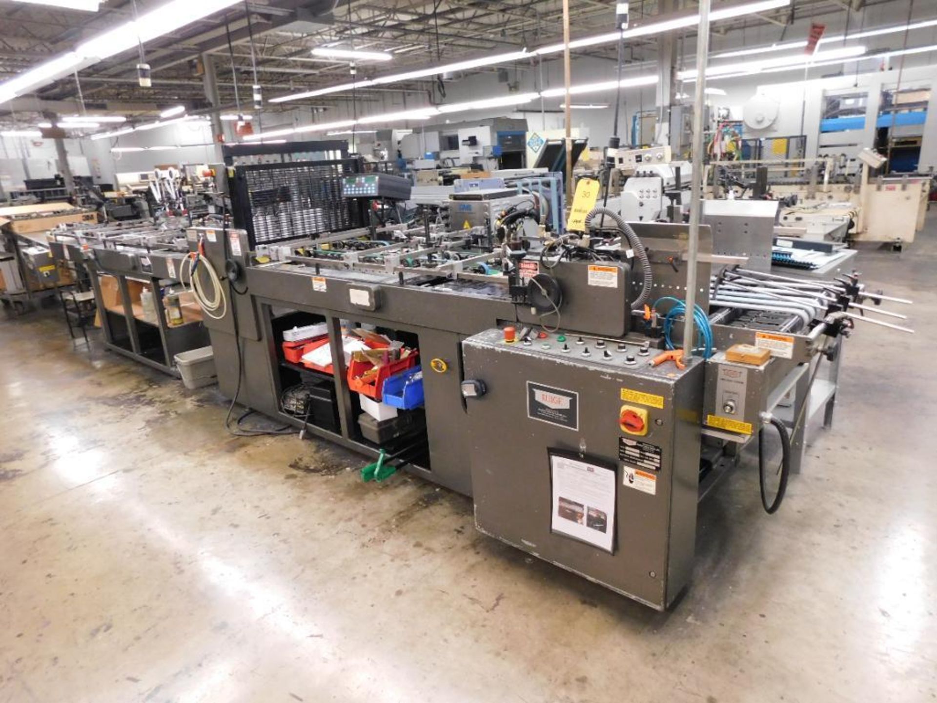 LOT: Kluge OmniFold Folder Gluer, S/N 9285 w/Kluge Friction Feeder & Tipping Plate & GMS Microglue H