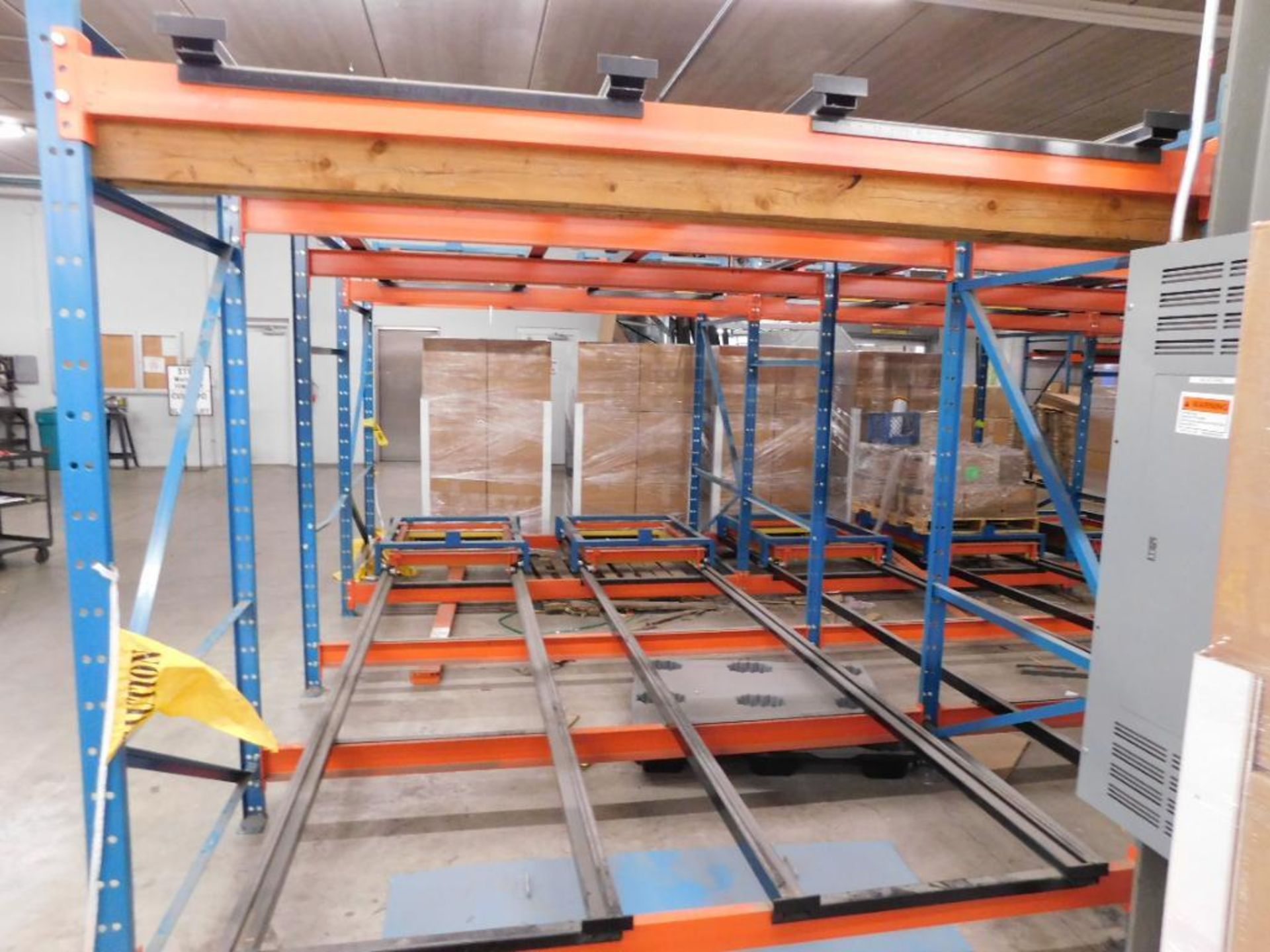 LOT: (10) Sections Steel King Pushback Racking (4) Pallets Deep (2) Tier Rolling Racks, 8' height, 1 - Image 5 of 5