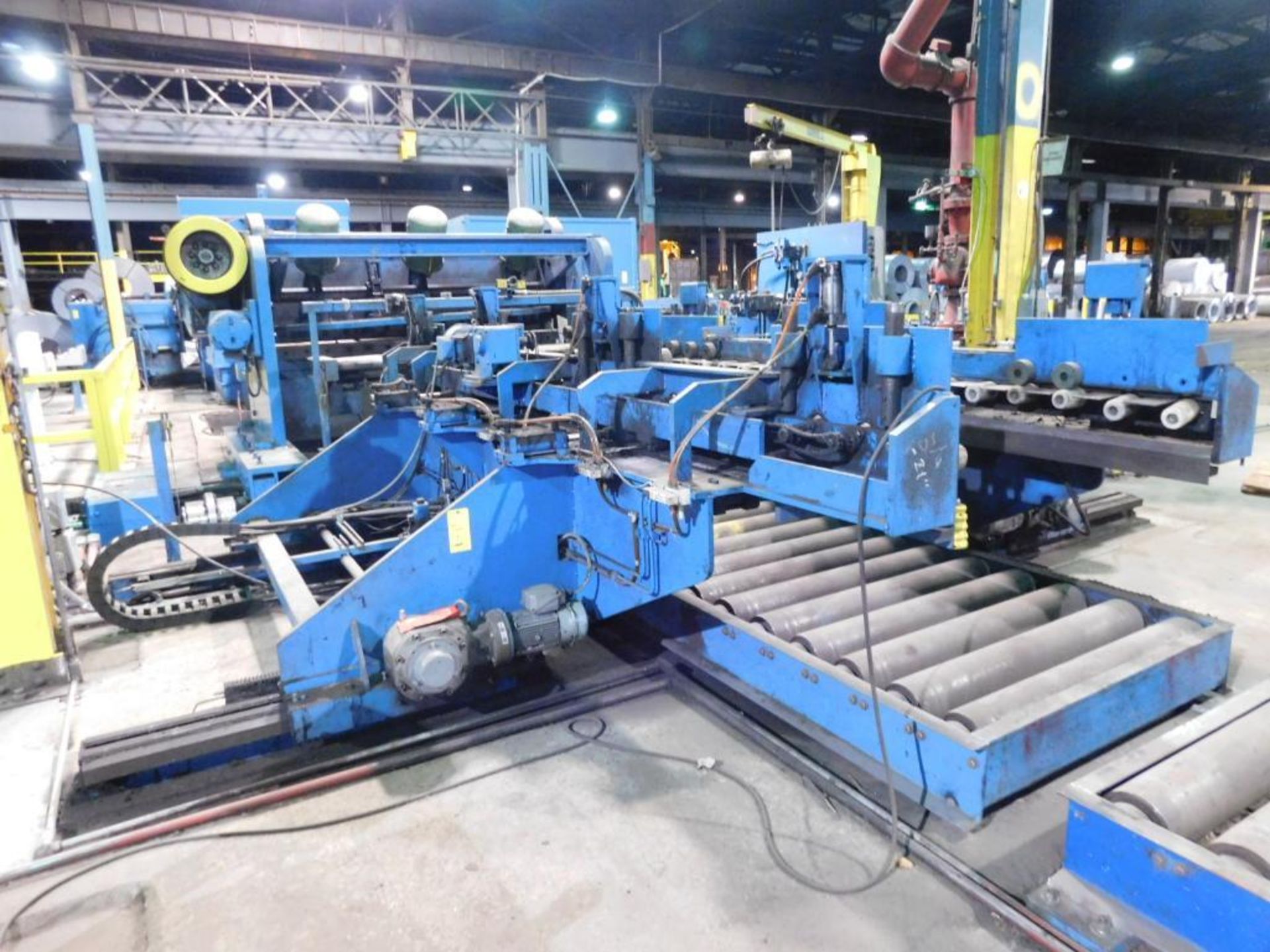 Cauffiel 96" x .500" x 100,000 lb. Flying Shear Cut To Length Line, L-R Line Direction, Carbon Steel