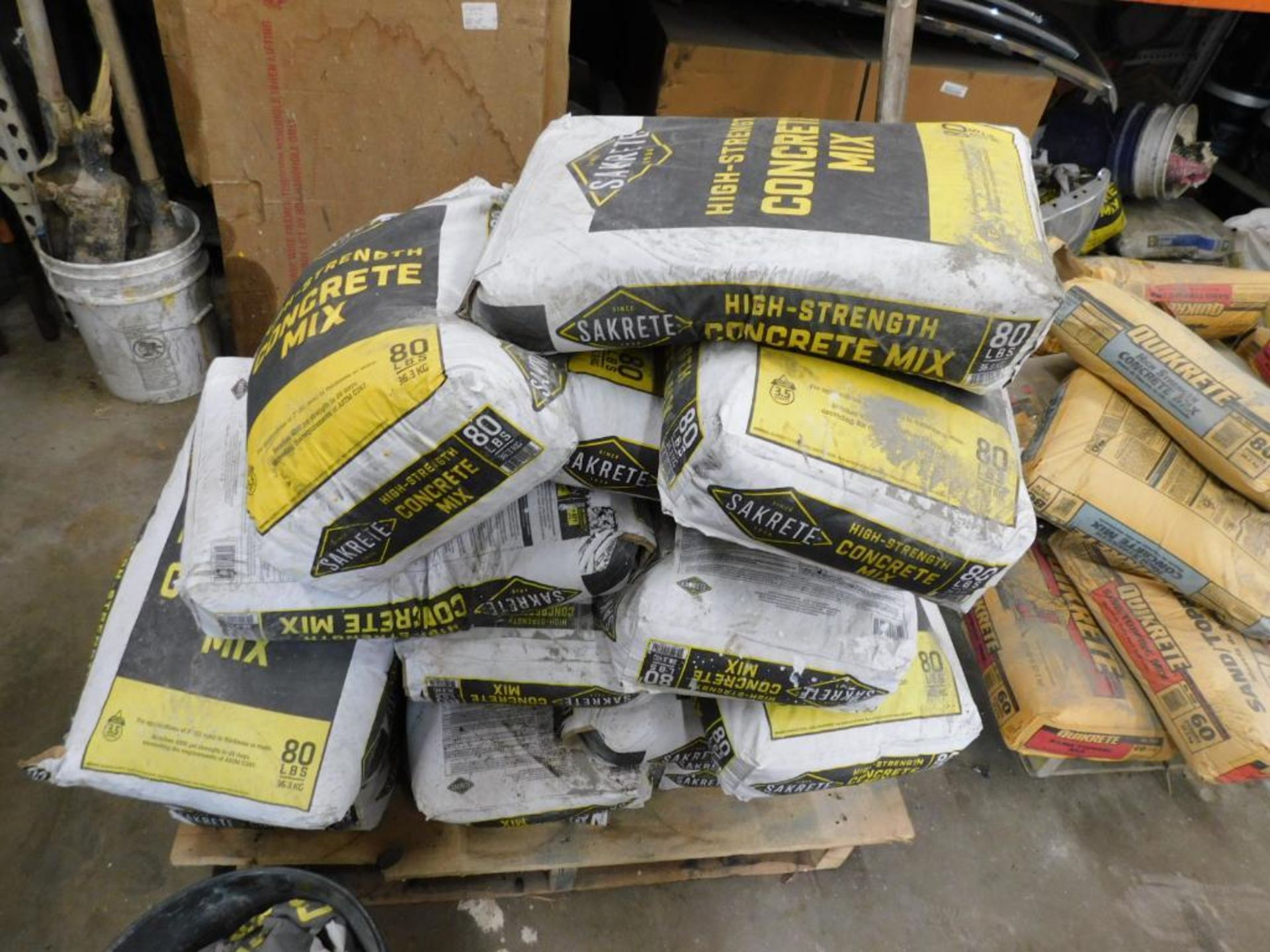 LOT: (1) Pallet of Sakrete High Strength Concrete Mix, 80 lb. bags (approx. 18 bags), (1) Pallet of - Image 7 of 7