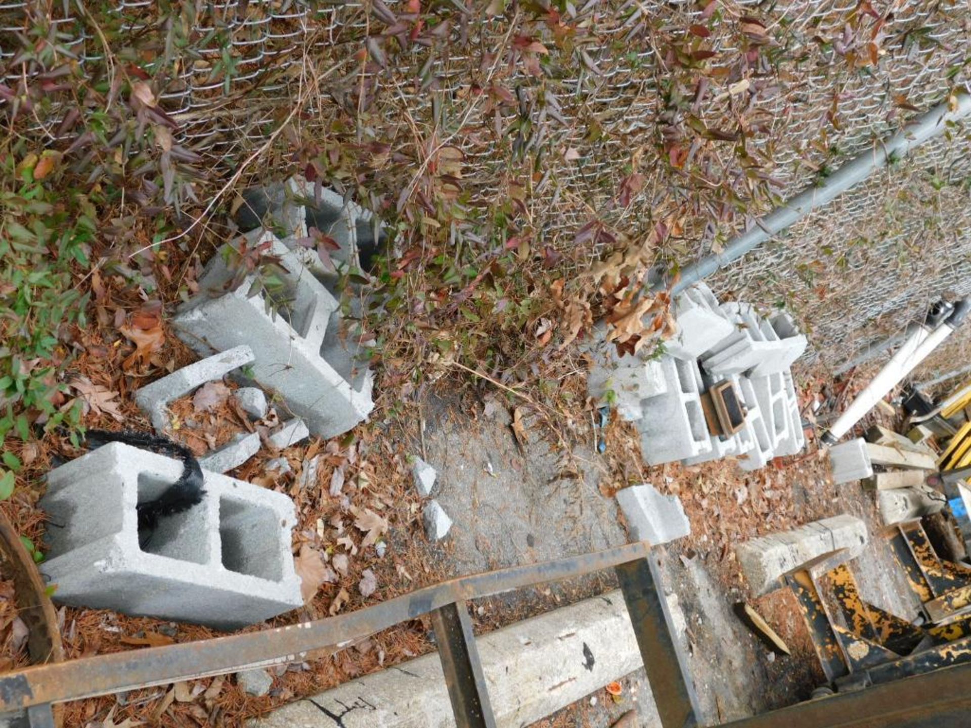 LOT: Contents of Outside Cage: (1) Section of Teardrop Pallet Racking, Assorted Wood, Metal Tubes, C - Image 14 of 17