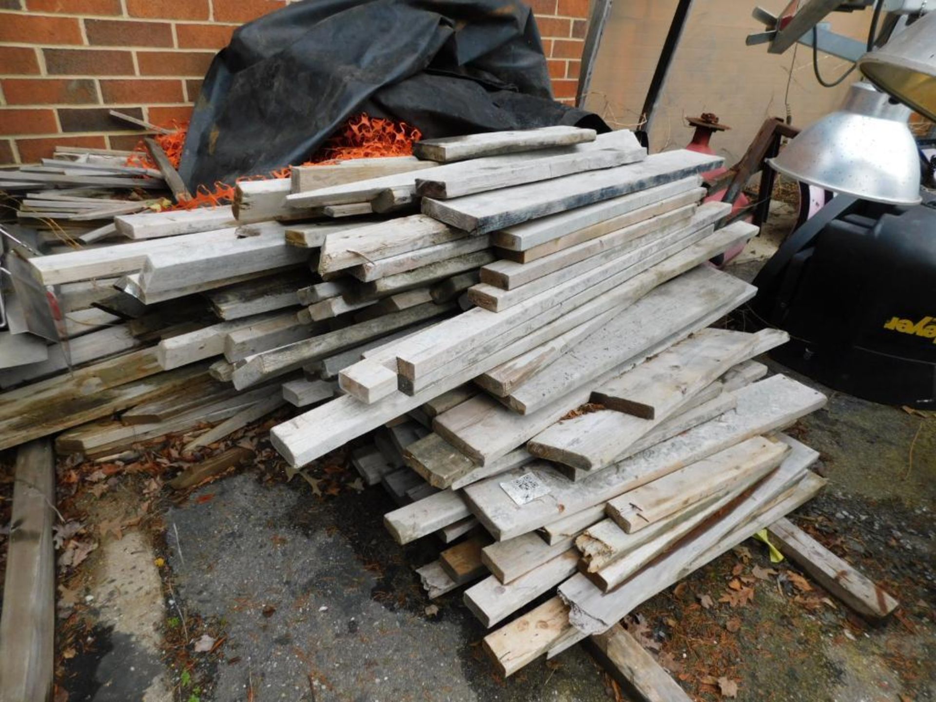 LOT: Contents of Outside Cage: (1) Section of Teardrop Pallet Racking, Assorted Wood, Metal Tubes, C - Image 16 of 17