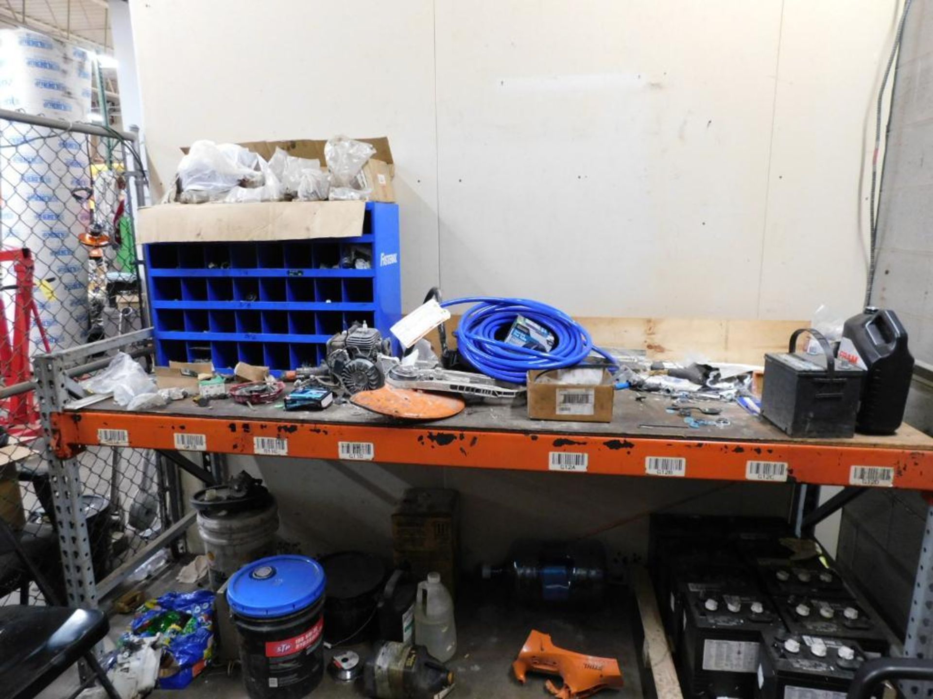 LOT: Contents of Maintenance Crib: (1) Section of Pallet Racking Consisting of Fastenal Hardware Org - Image 7 of 8
