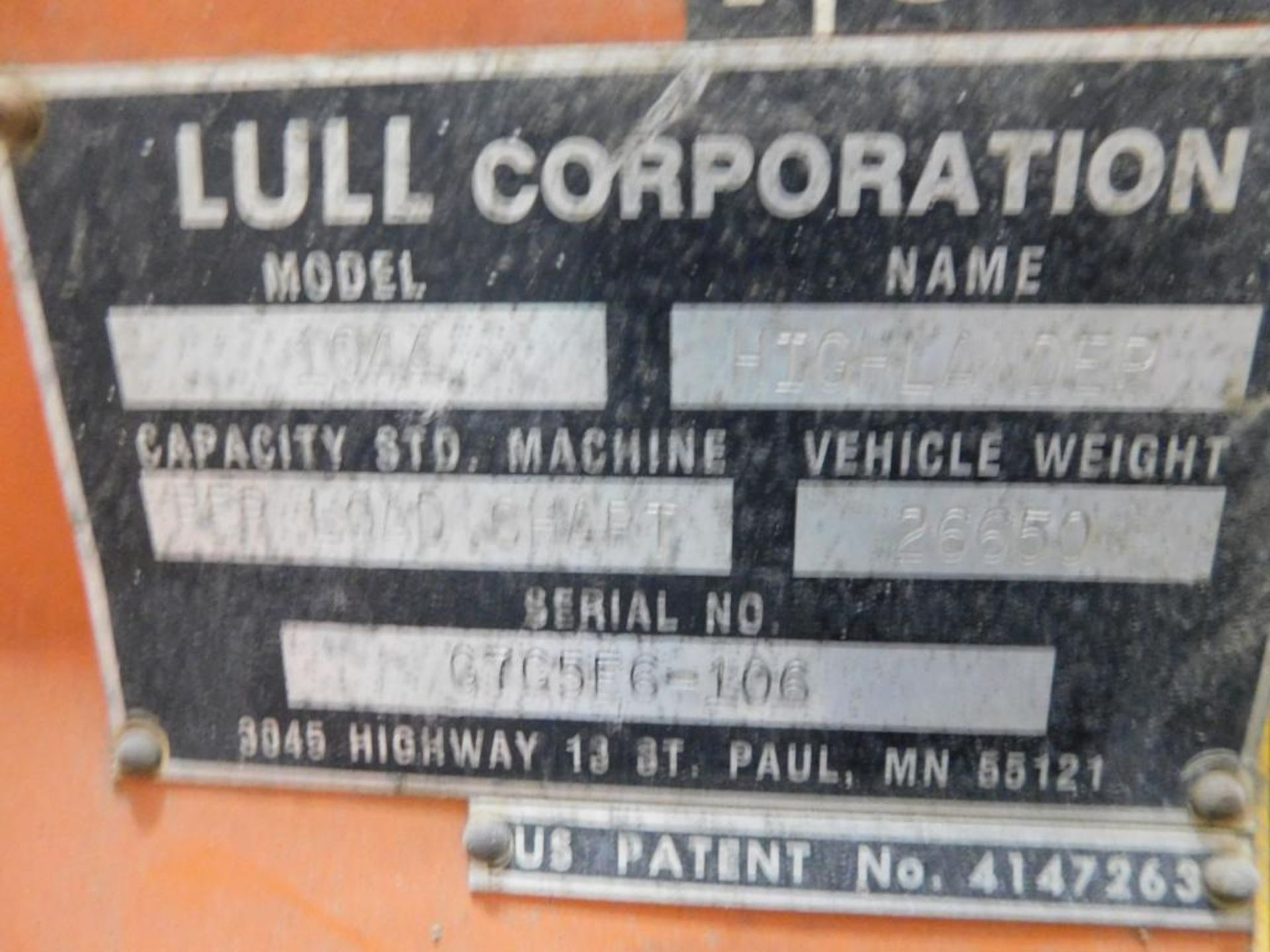 LULL Highlander 1044 Telescopic Forklift, 42" Forks, 10,000 lb. Capacity, S/N G765F6-106, 4,407 Indi - Image 10 of 11