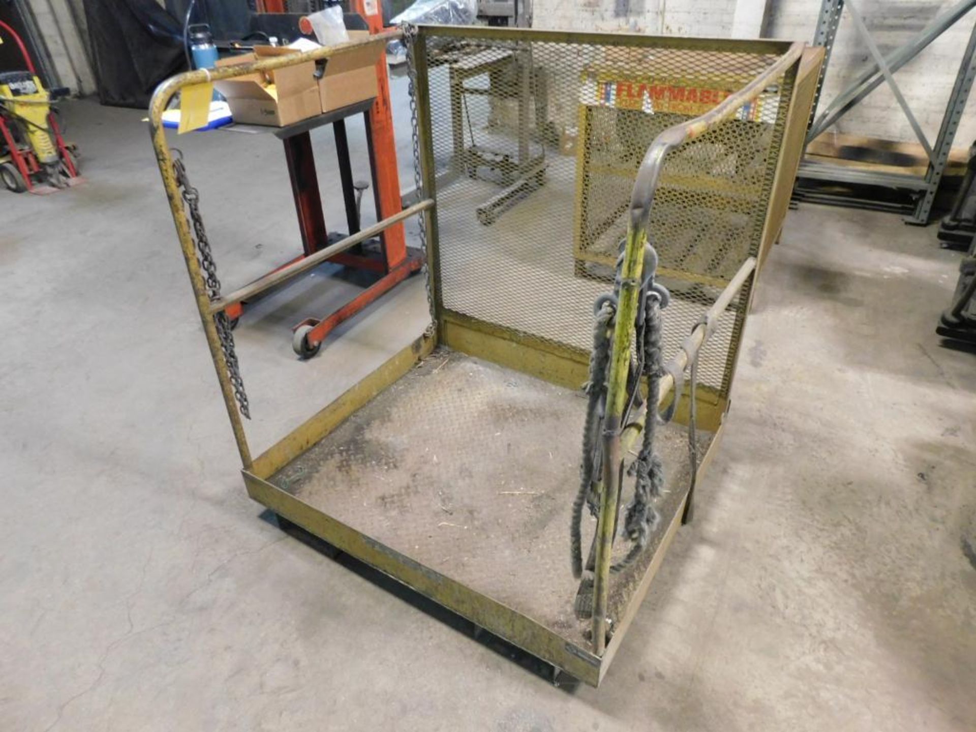 Forkliftable Safety Man Cage, 42" x 36" x 47"