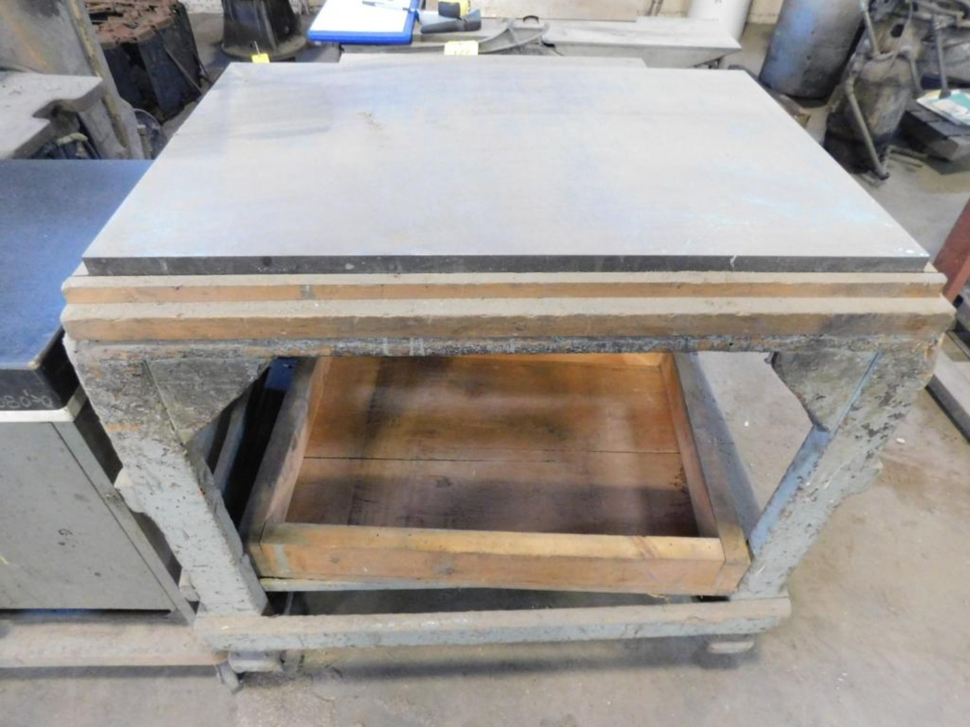 LOT: (1) Rolling Cabinet w/Do All 30" x 20" Granite Surface Plate, (1) 36" x 24" Rolling Table w/1" - Image 3 of 4