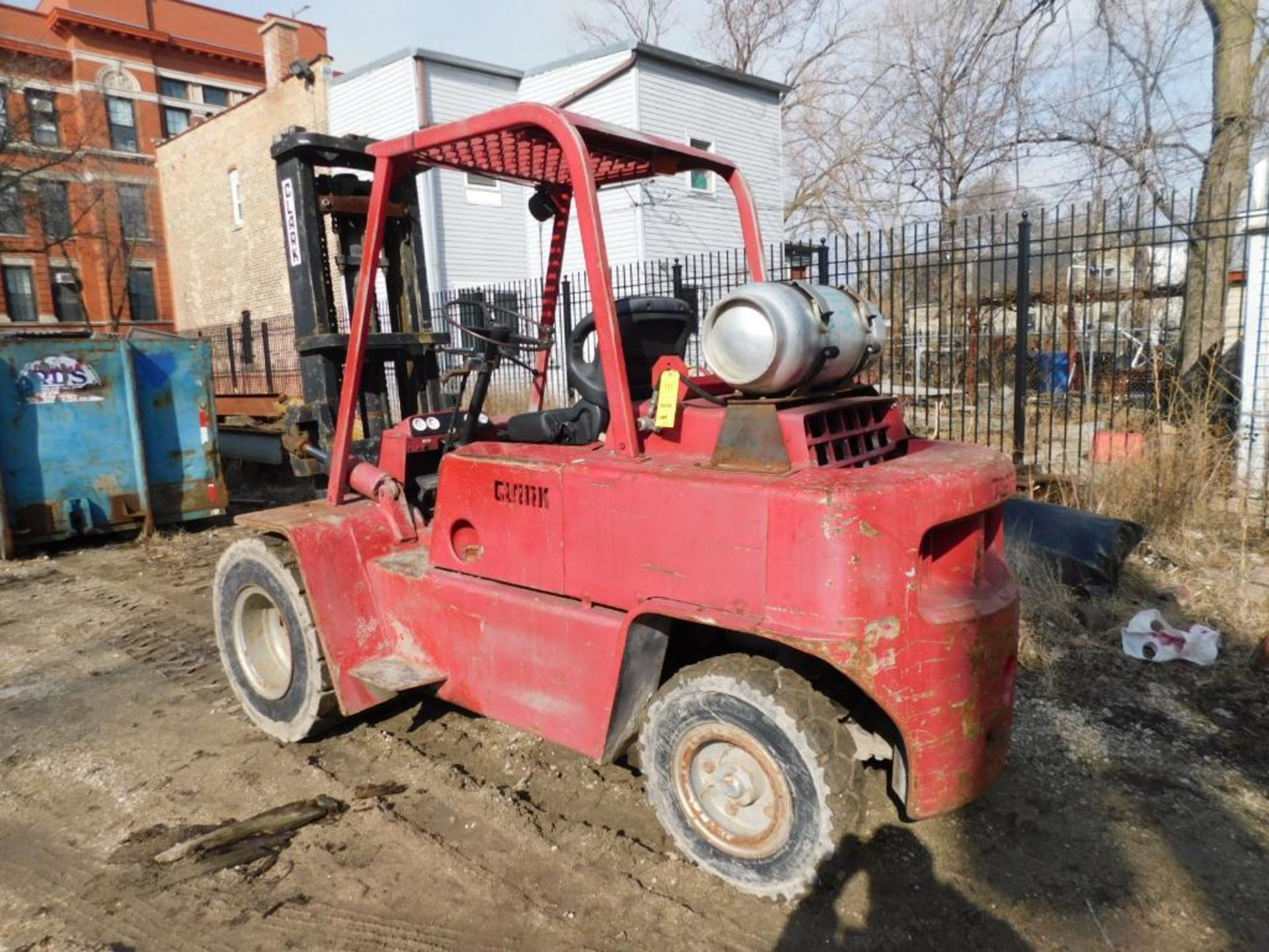 Clark LP Forklift, 2-Stage Mast, Solid Foam Outdoor Tires, 4' Forks, 8,000LB. Capacity (LOCATION: BE - Image 2 of 11