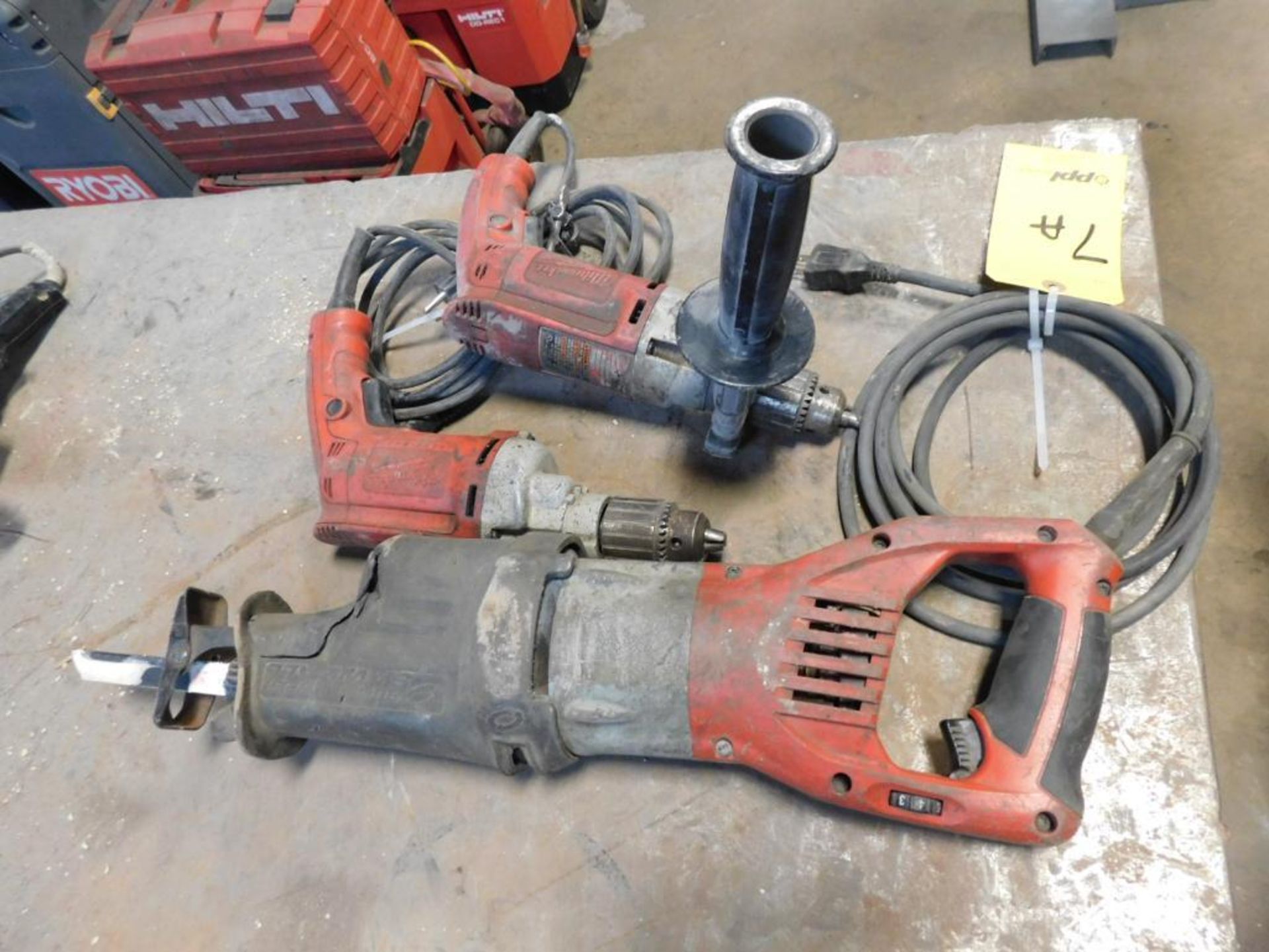 LOT: (1) Milwaukee Sawzall, (2) Milwaukee 1/2" Drills - Image 2 of 2