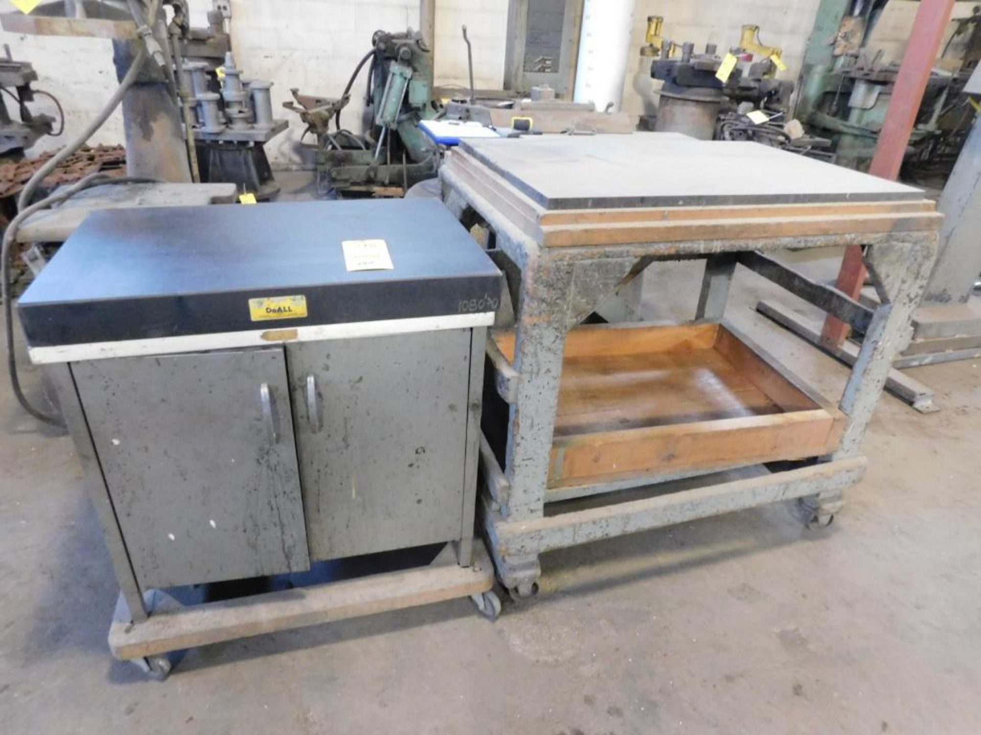 LOT: (1) Rolling Cabinet w/Do All 30" x 20" Granite Surface Plate, (1) 36" x 24" Rolling Table w/1"