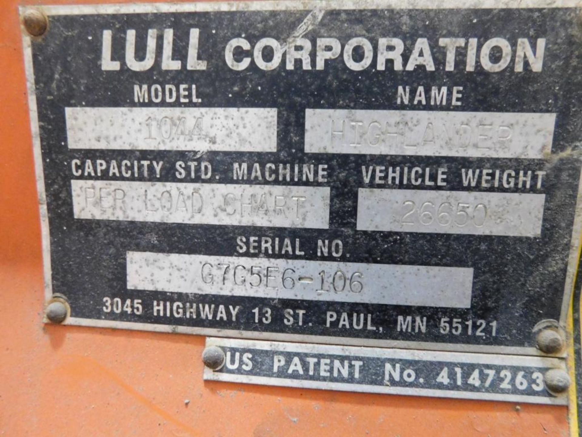 LULL Highlander 1044 Telescopic Forklift, 42" Forks, 10,000 lb. Capacity, S/N G765F6-106, 4,407 Indi - Image 11 of 11