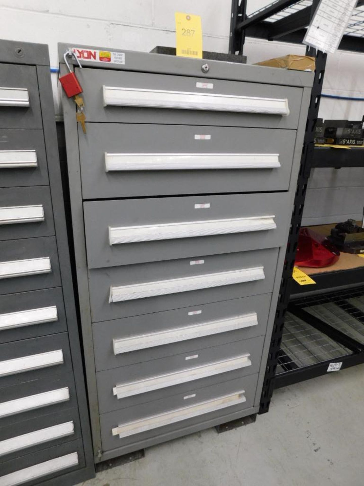 Lyon 7-Drawer Tooling Cabinet w/Contents of Assorted Pin & Thread Gages
