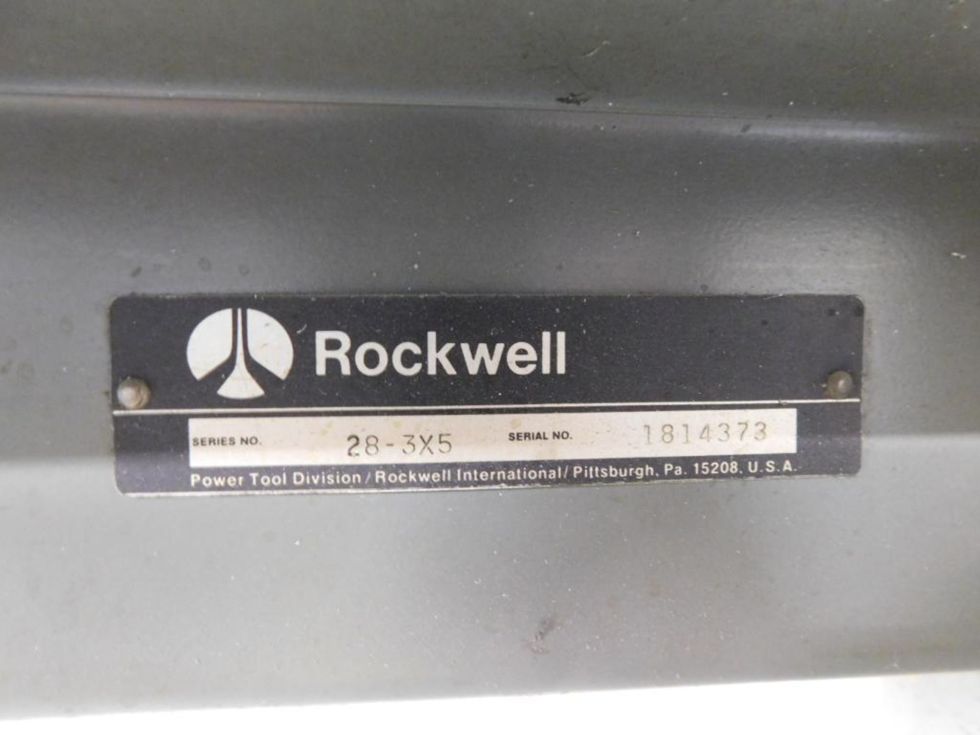 Rockwell Model 20 Vertical Band Saw, 20" Throat, S/N 28-3X5 1814373, 24" L x 24" W Tilt Table - Image 7 of 8