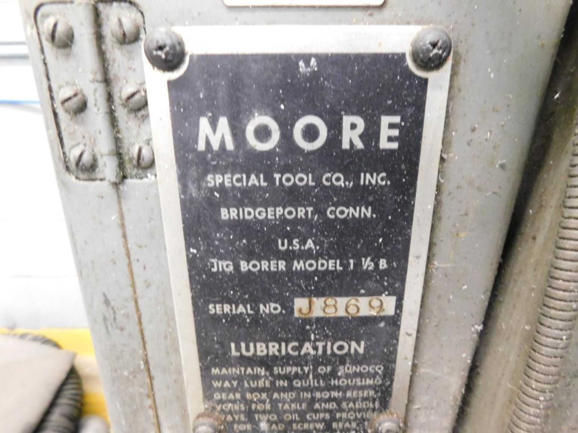 Moore Model 1-1/2B Jig Borer, S/N J869 w/Millvision 3-Axis DRO - Image 9 of 9