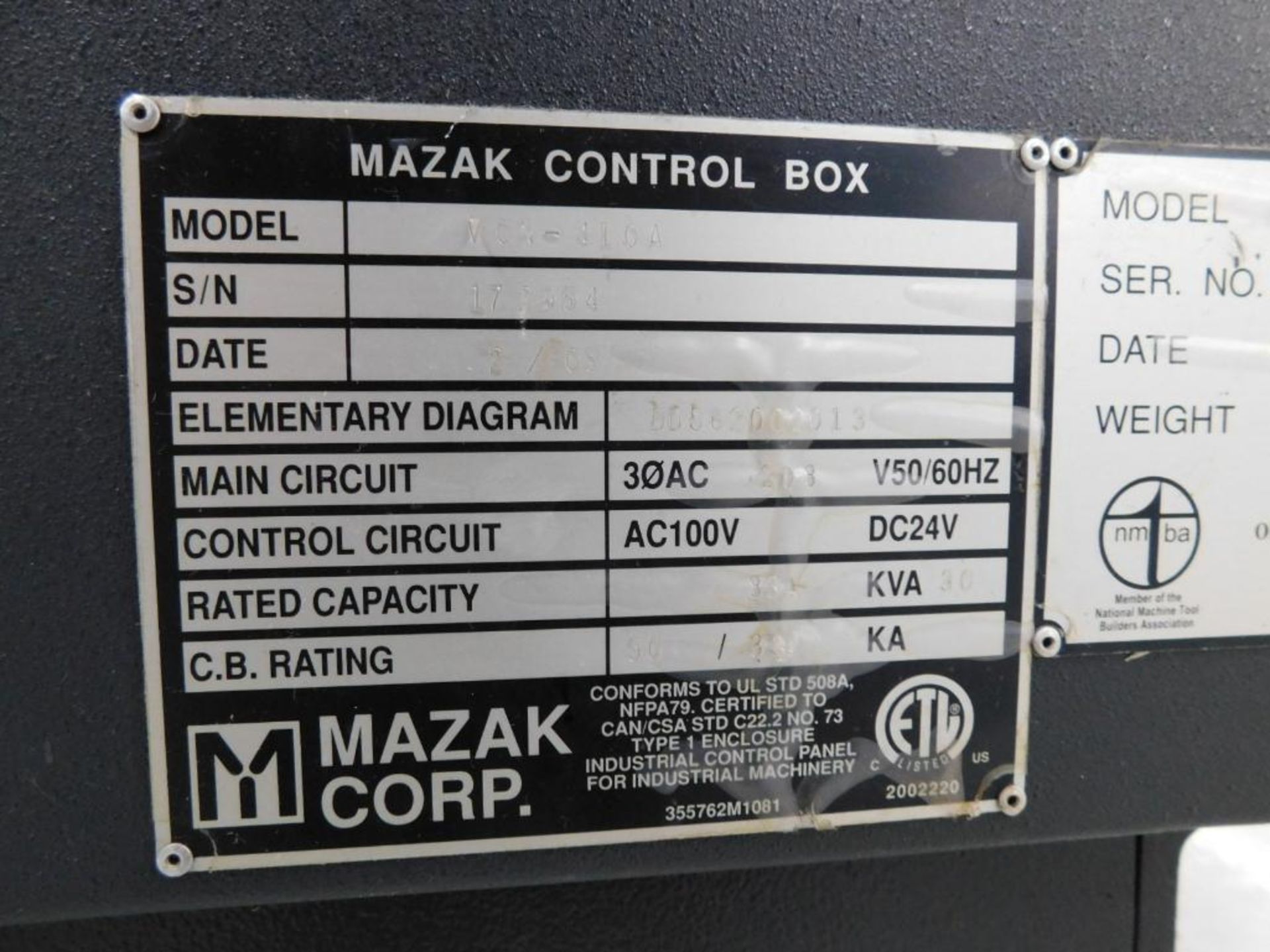 Mazak VCN-410A CNC Vertical Machining Center, Mazatrol 640M Nexus CNC Control, Travels: X-22", Y-16" - Image 10 of 10