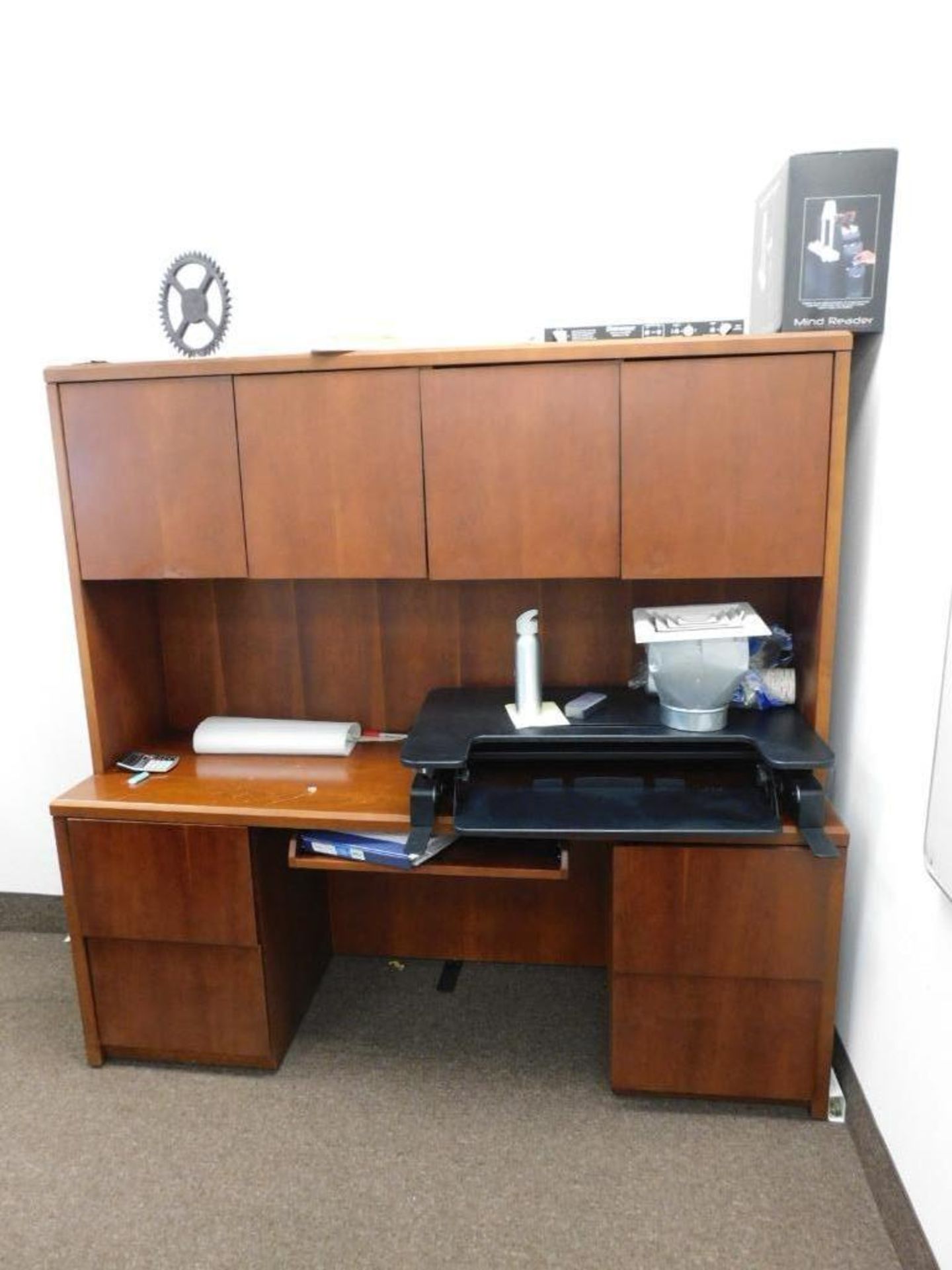 LOT: Contents of Front Offices: (10) Cubicle Work Stations, (8) Desks, (20) Chairs, 4' x 12' Confere - Image 22 of 27